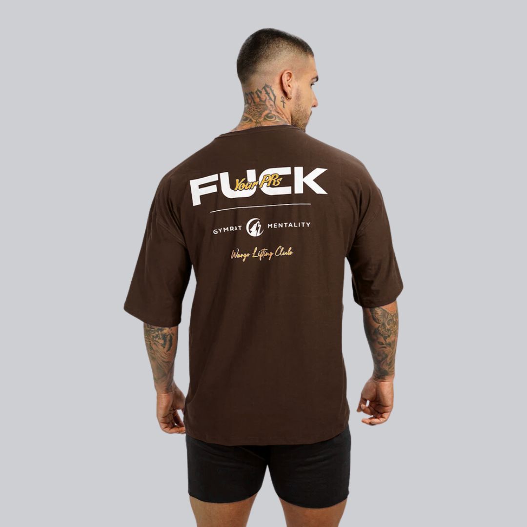 CAMISETA OVERSIZE F*CK YOUR PRs - BROWN