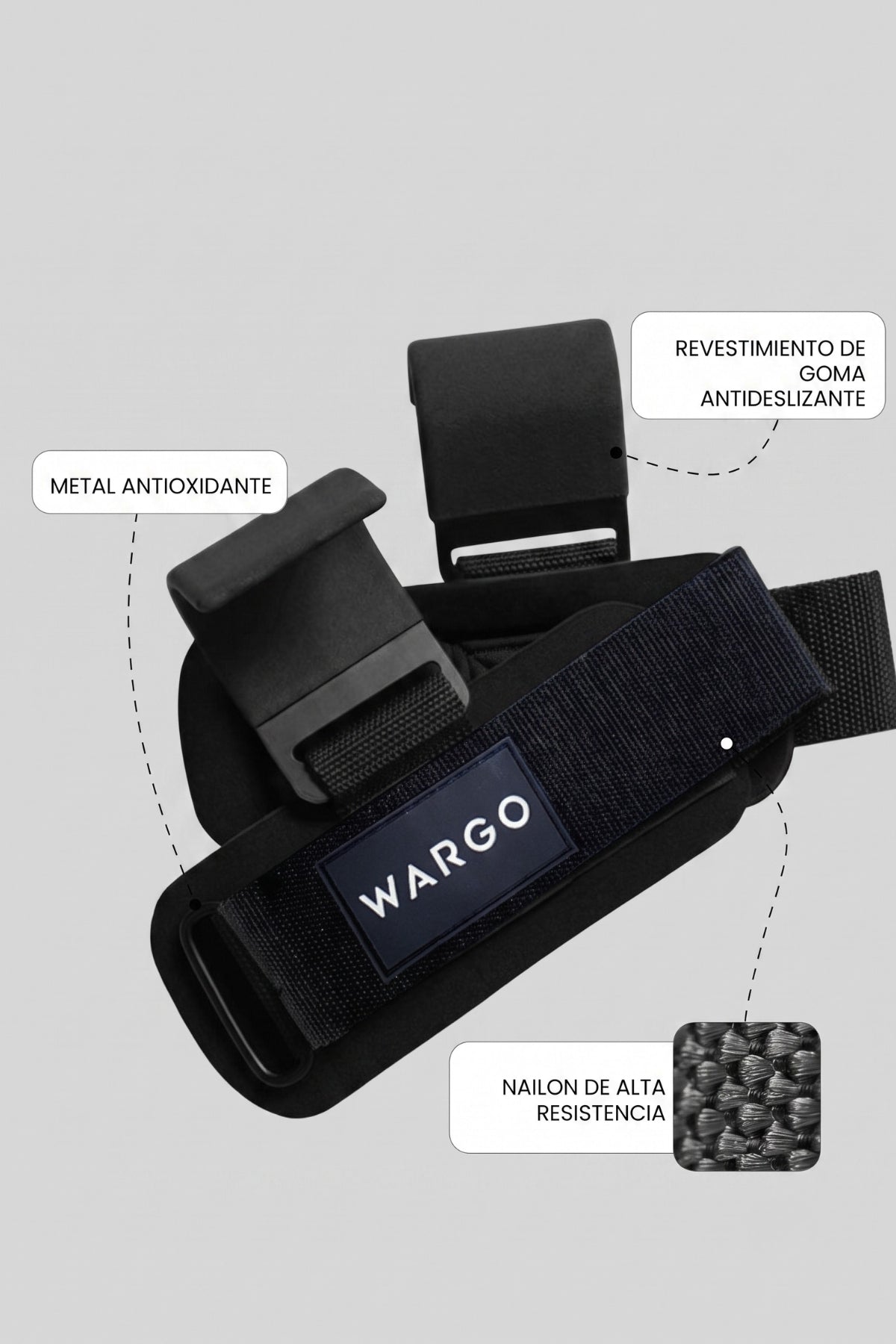 STRAPS GANCHO GYM HOOKS - NEGRO
