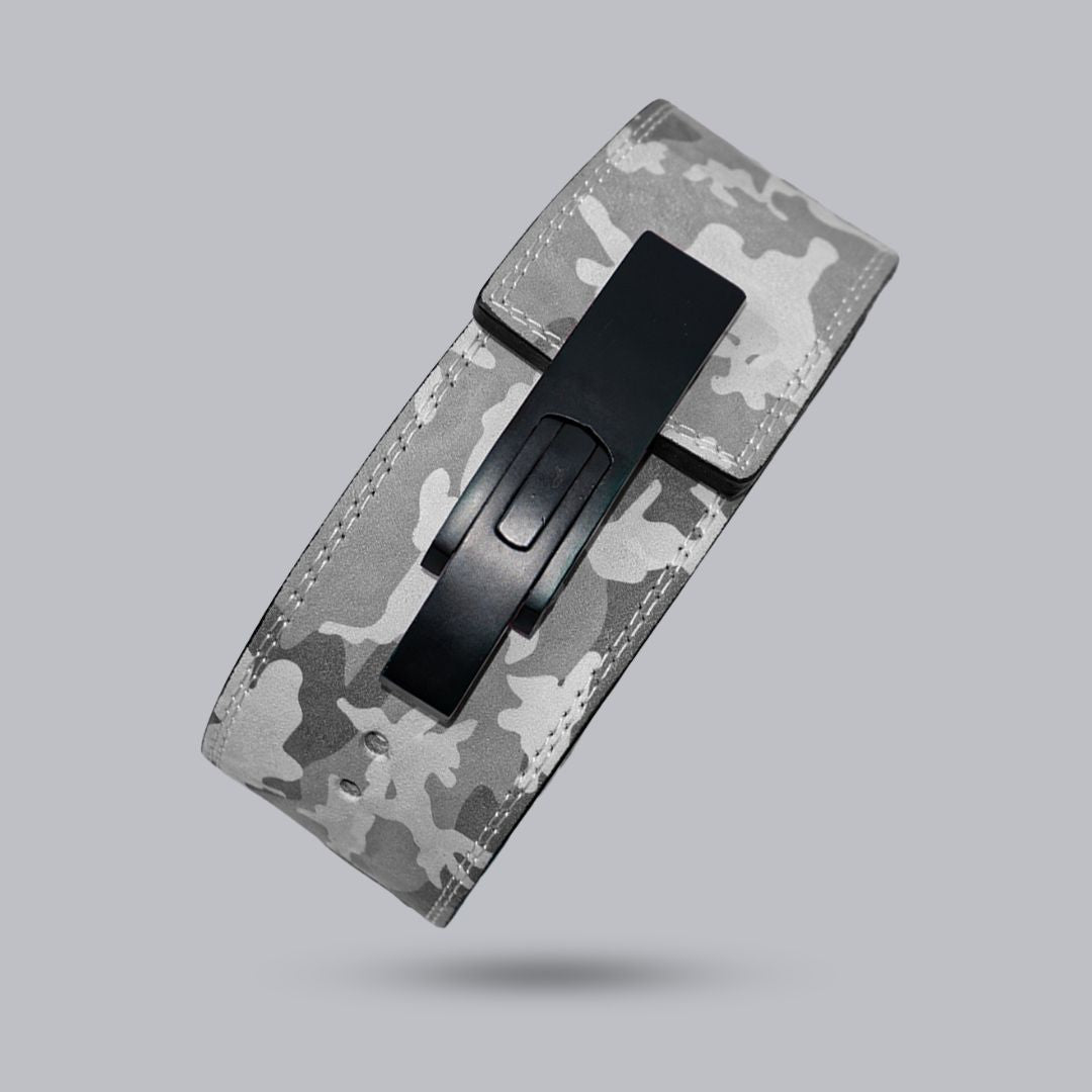 CINTURÓN PARA GYM LEVER BELT 10MM - BLANCO CAMUFLADO