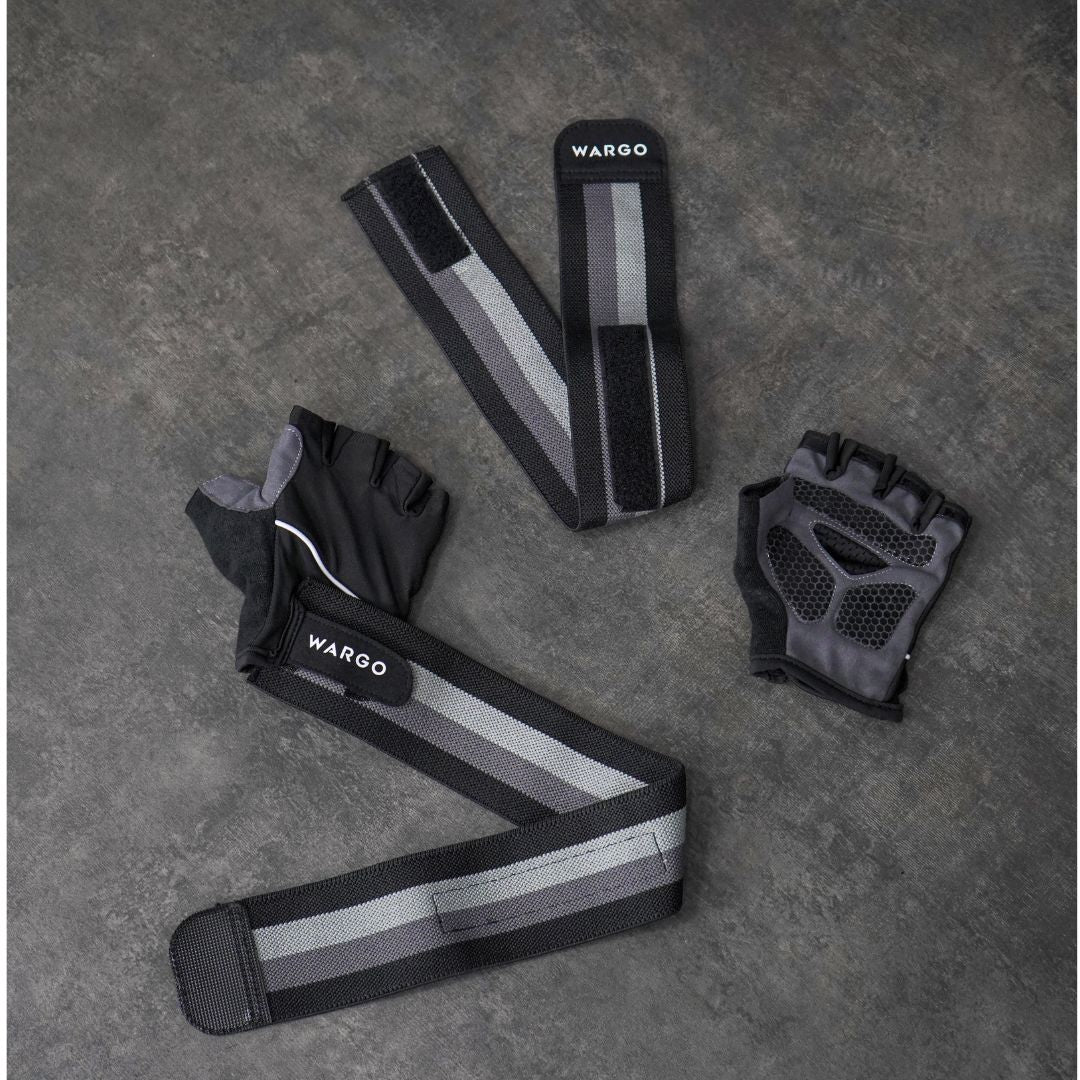 GUANTES PARA GYM CON MUÑEQUERA REMOVIBLE - NEGRO