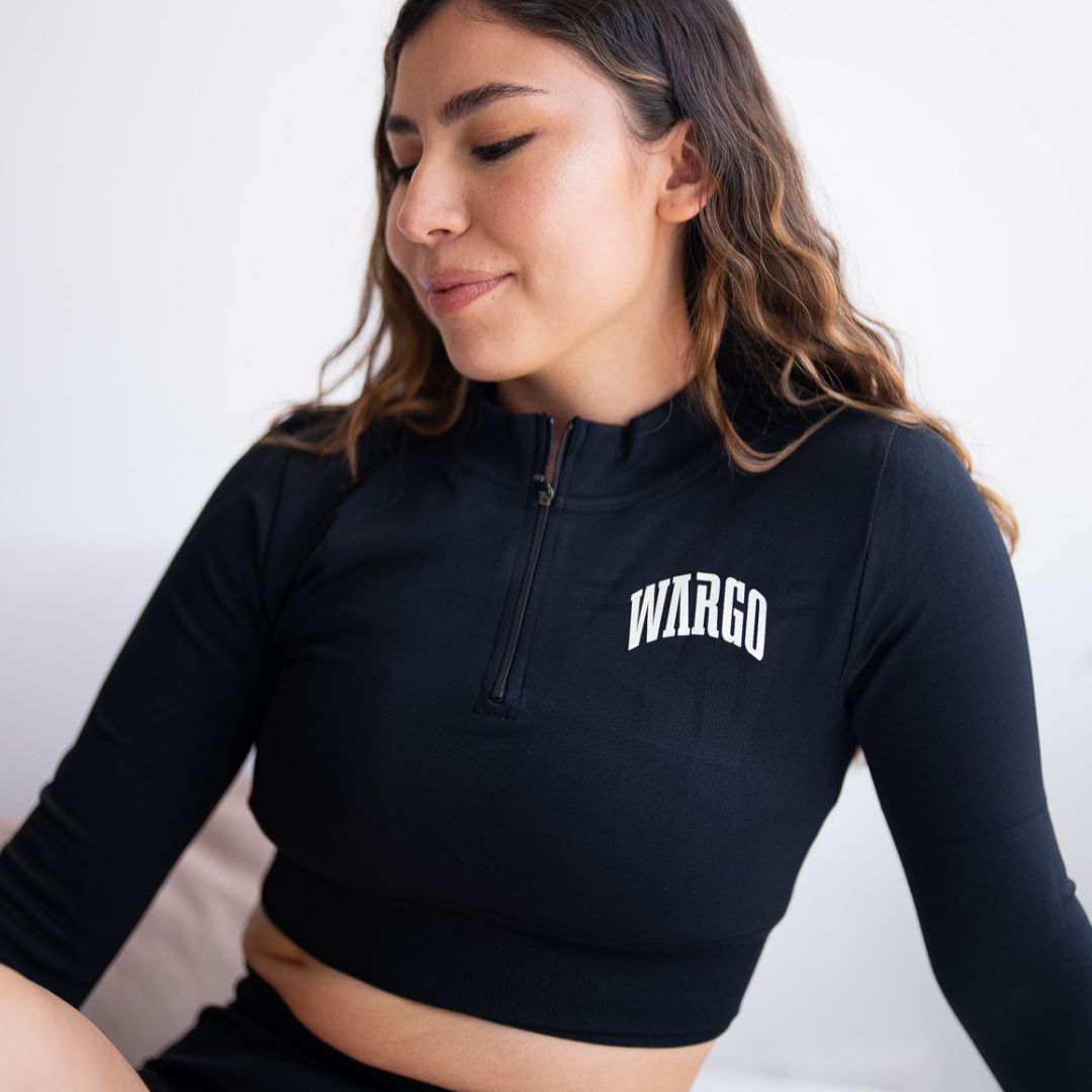 WARGO PERFORMANCE CROP TOP SLEEVE - NEGRO