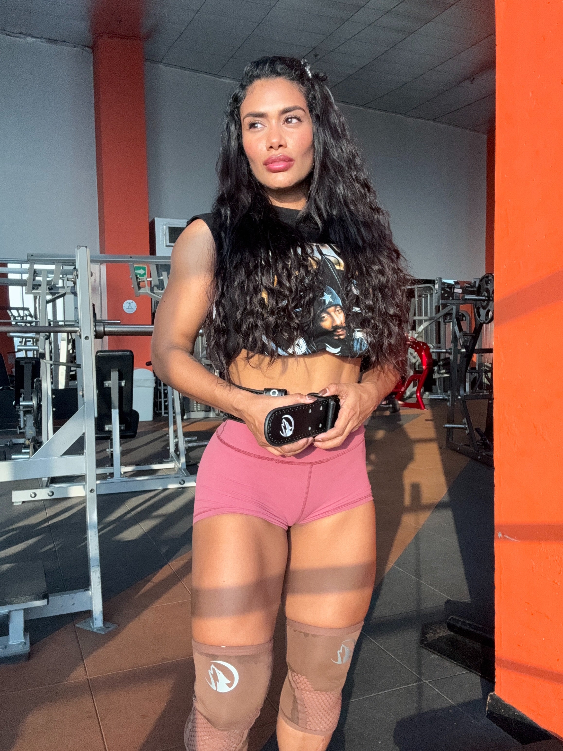 RODILLERAS 7 MM GYM PIXEL - CAFÉ