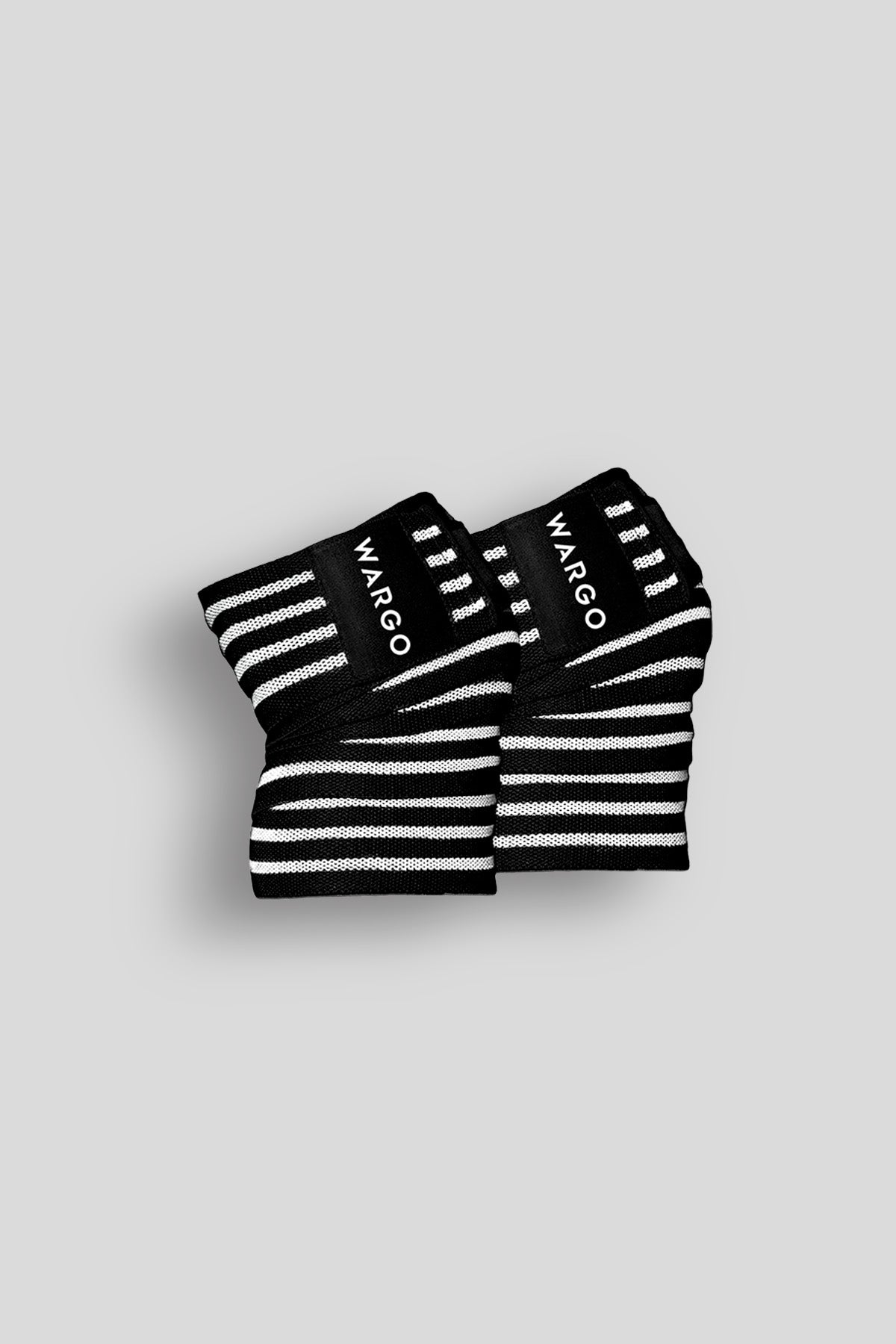 VENDAS RODILLA PARA GYM - BLACK - WHITE STRIPE