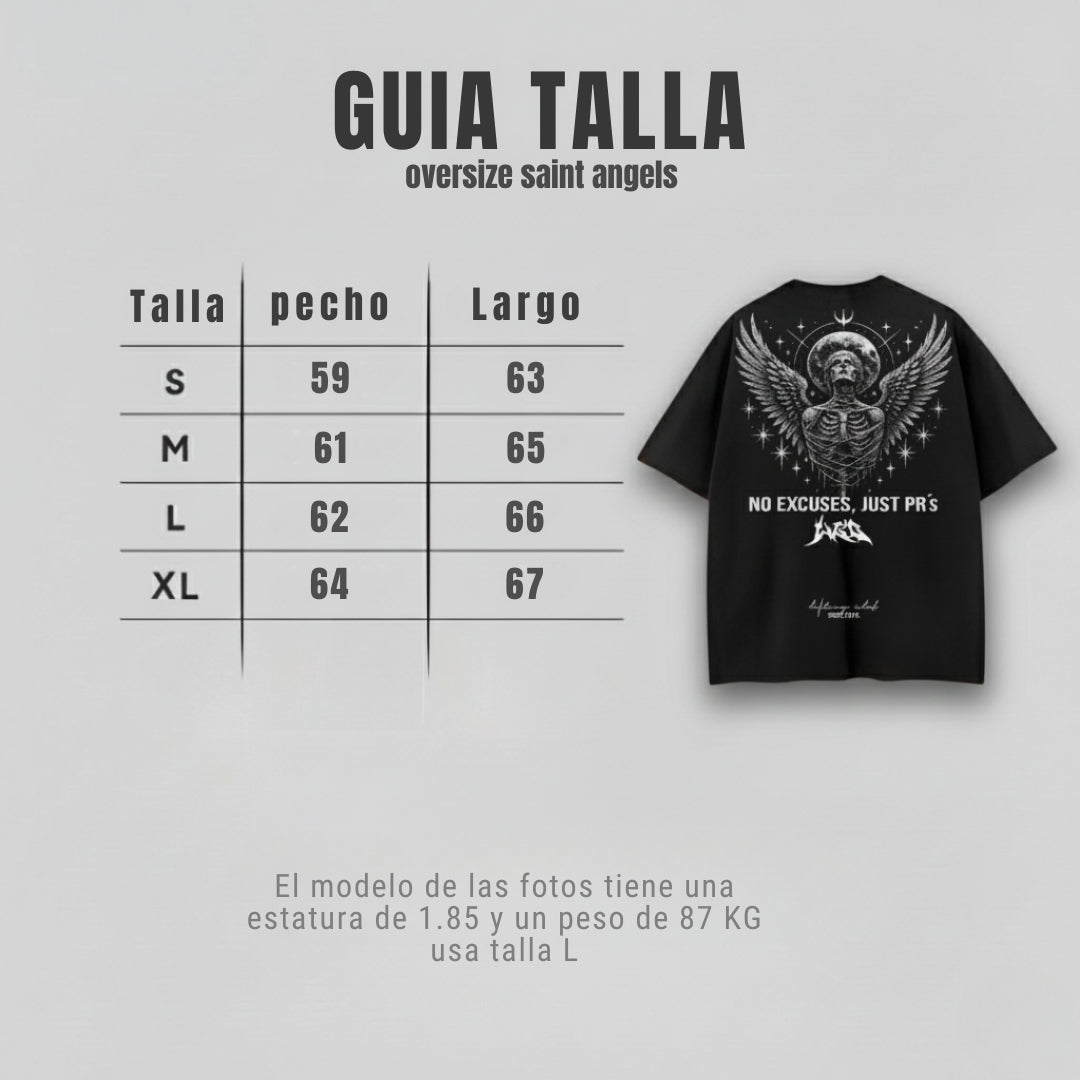 CAMISETA OVERSIZE SAINT ANGELS - NEGRO