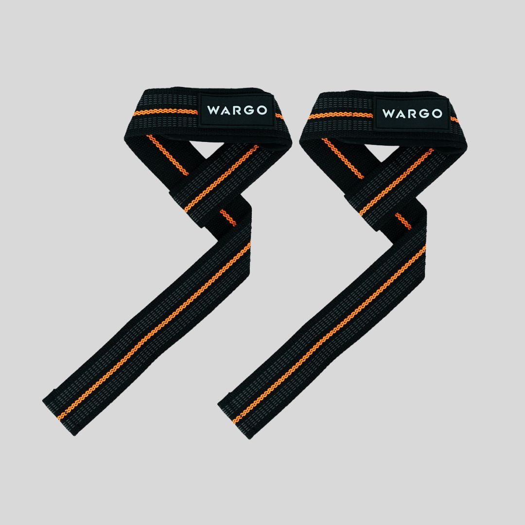 STRAPS PARA GYM - BLACK ORANGE STRIPE