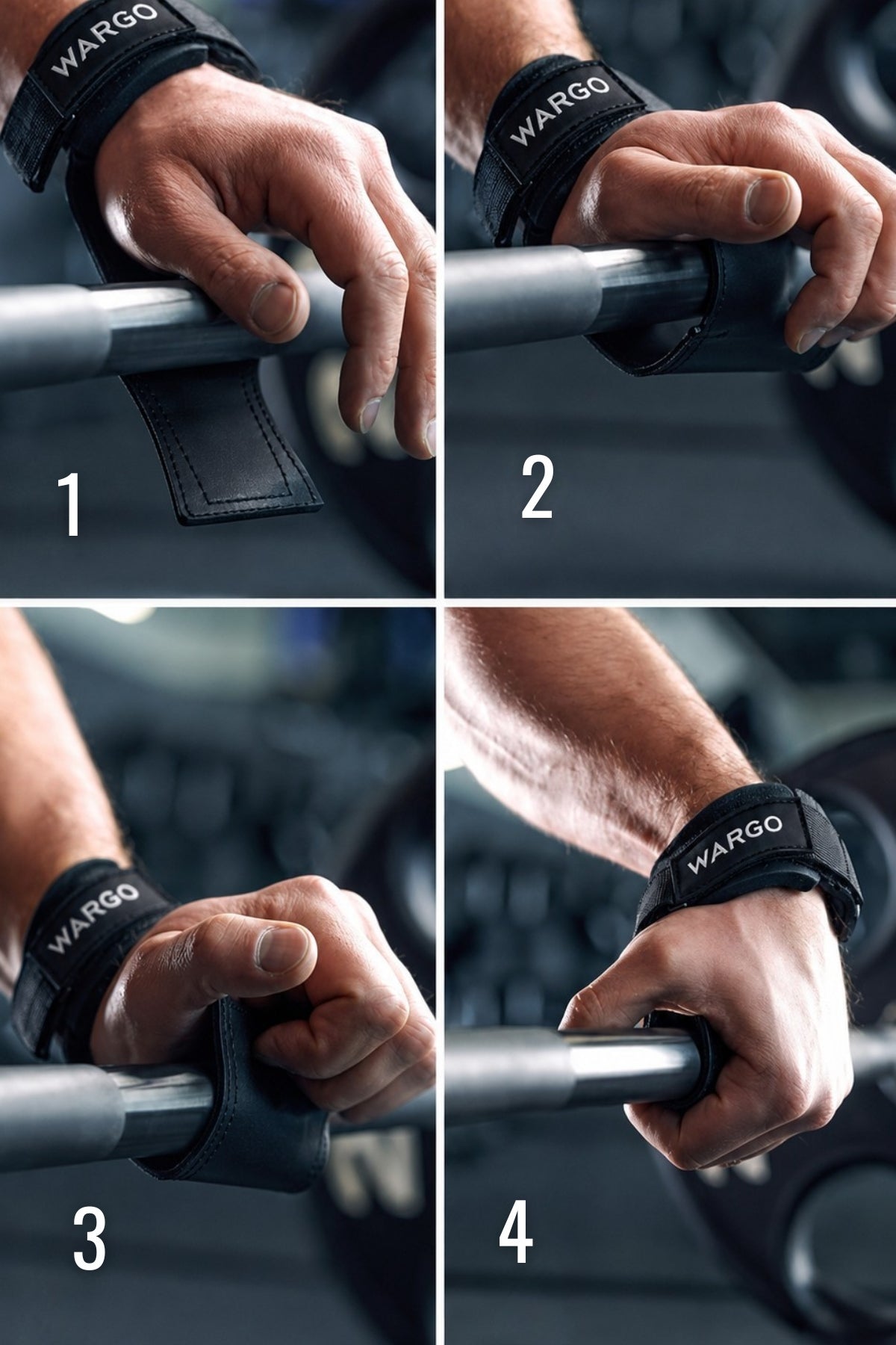 STRAPS GRIPS GYM STRIPS - NEGRO