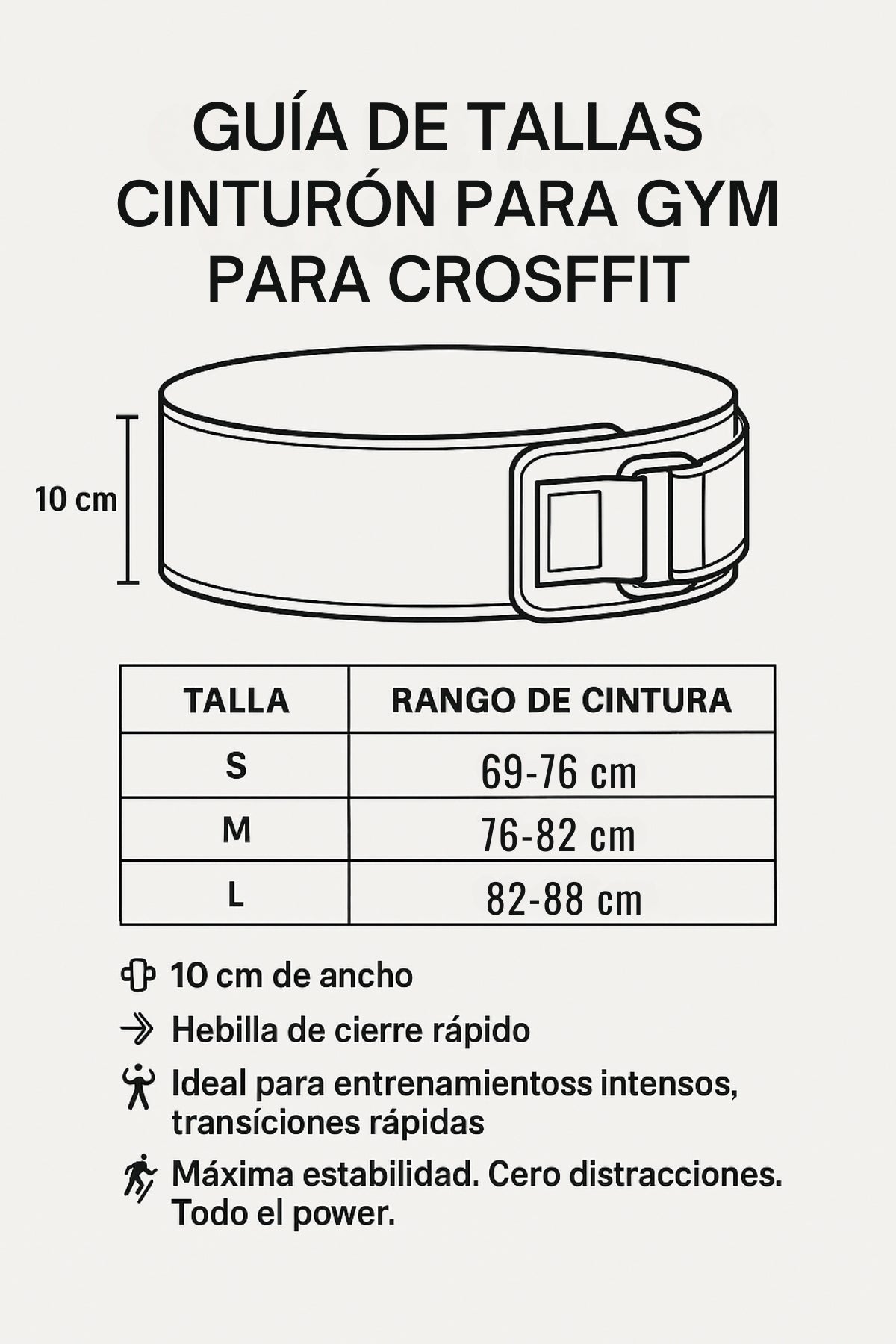 CINTURÓN PARA CROSFFIT QUICK BELT - NEGRO
