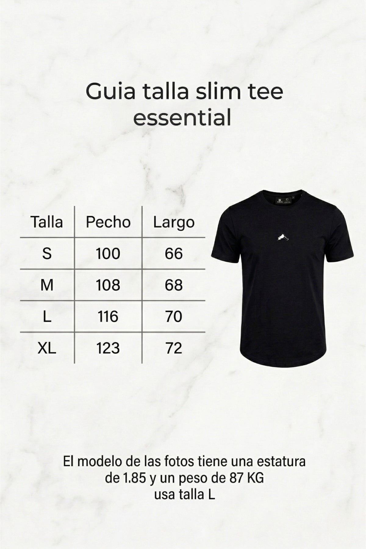 CAMISETA SLIM TEE ESSENTIAL - NEGRO