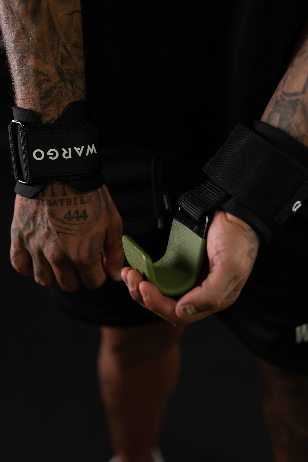 STRAPS CON GANCHO PARA GYM - VERDE MILITAR