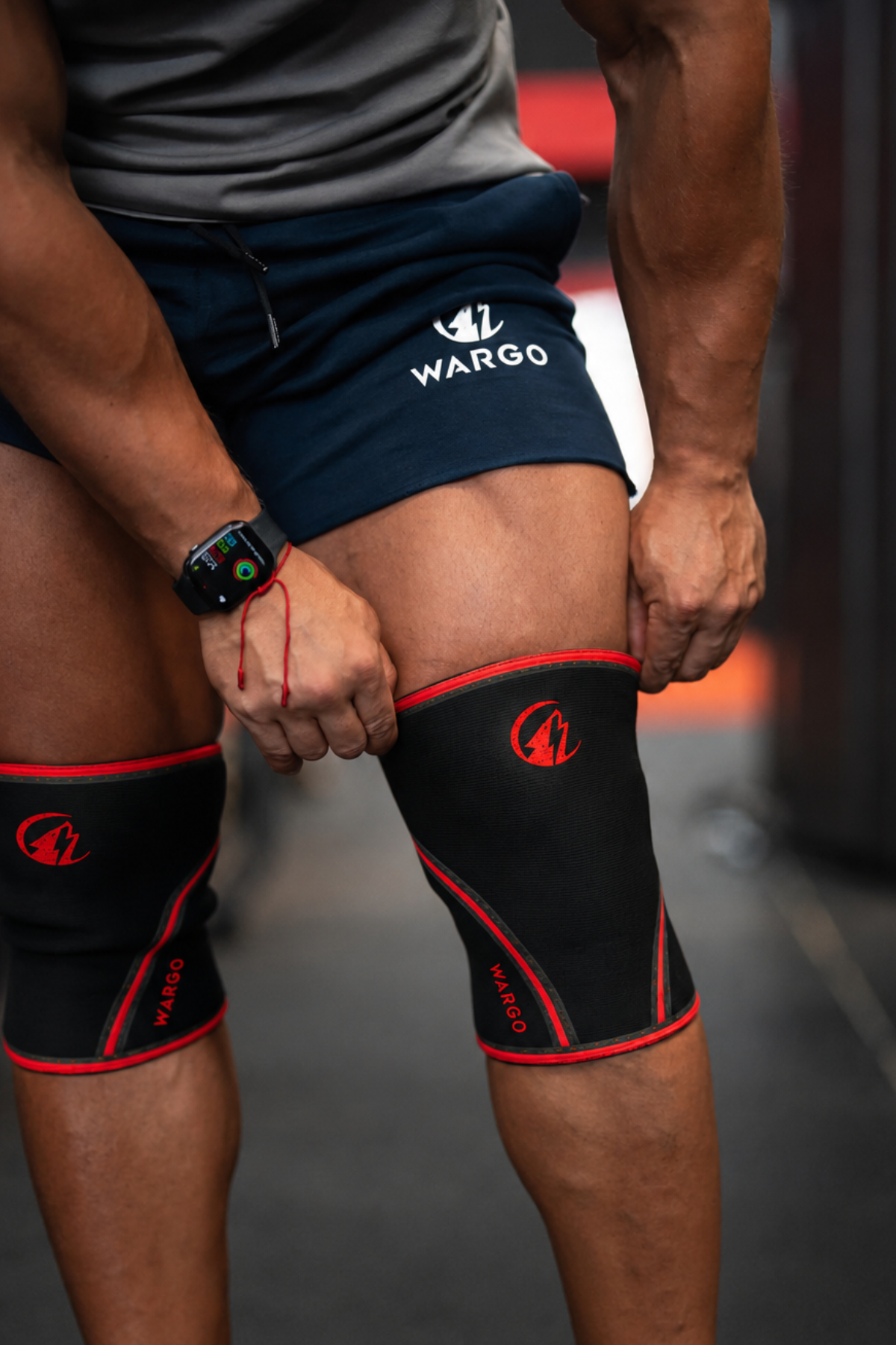 RODILLERAS 7 MM GYM - NEGRO/ROJO