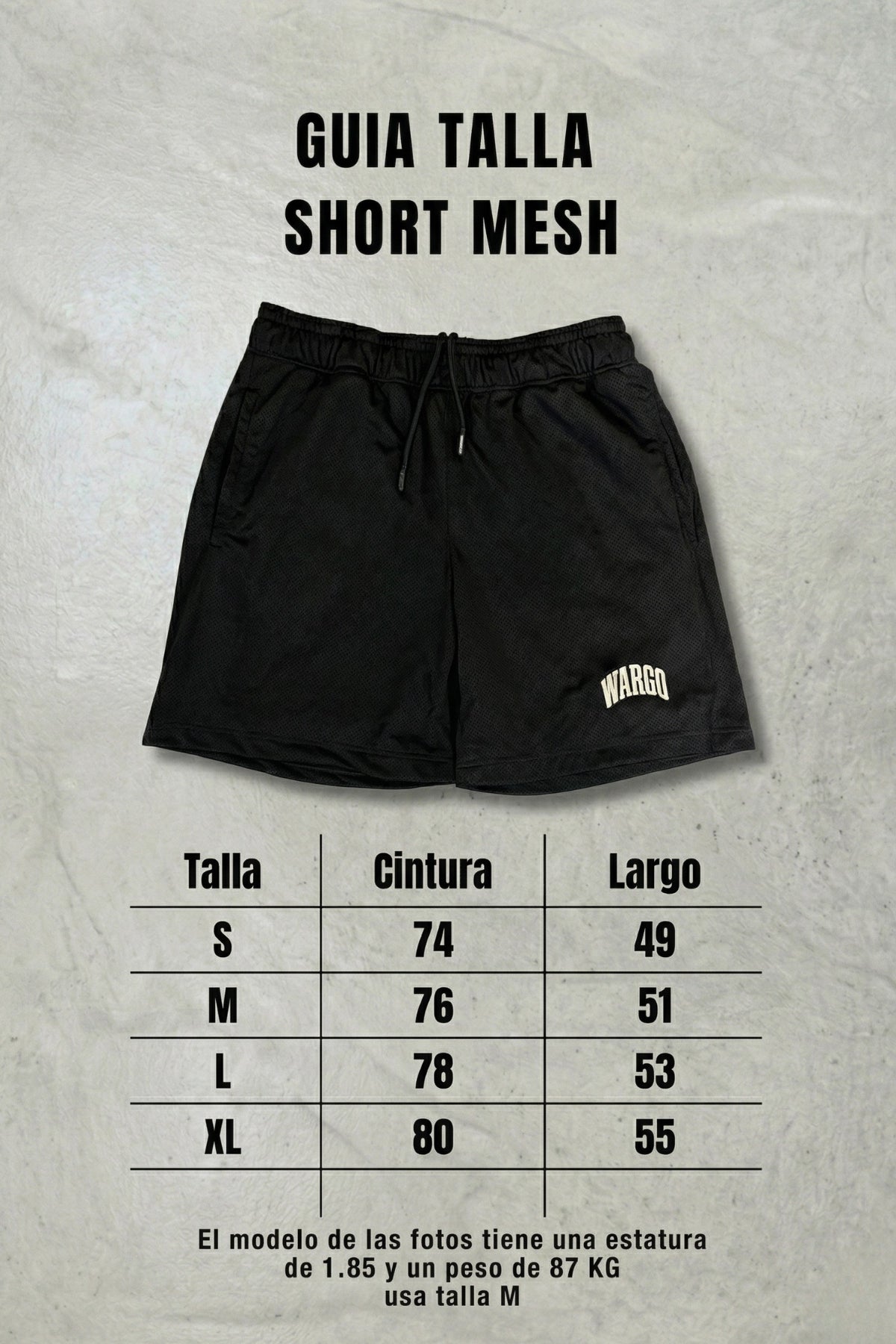 SHORT MESH 12/25 - NEGRO