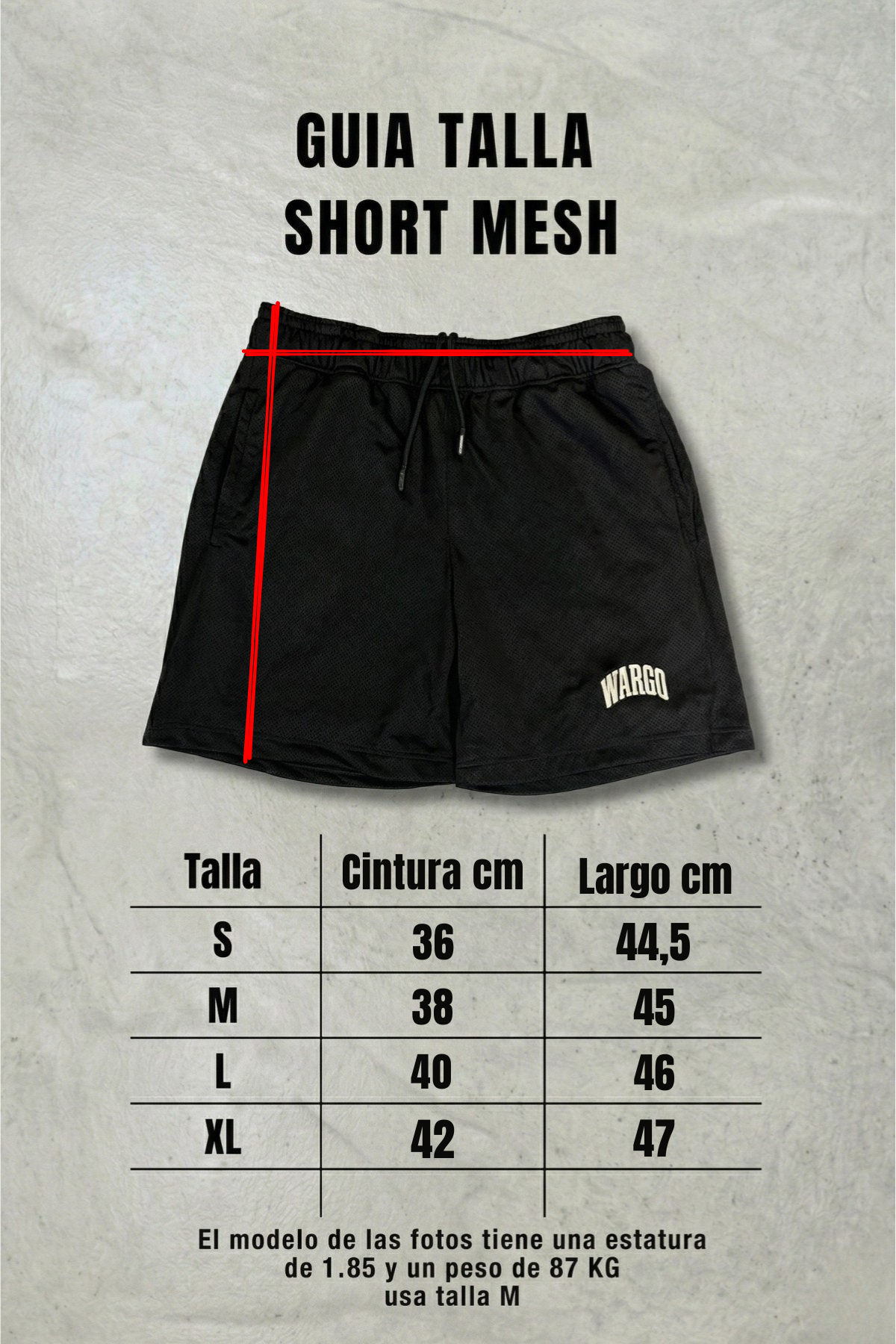 SHORT MESH 12/25 - NEGRO