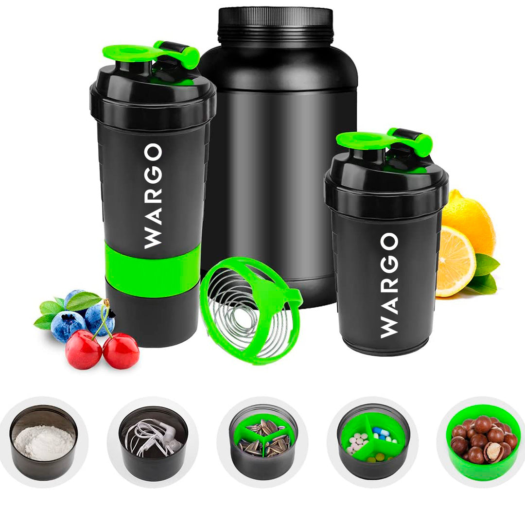 SHAKER CON COMPARTIMIENTOS - NEGRO