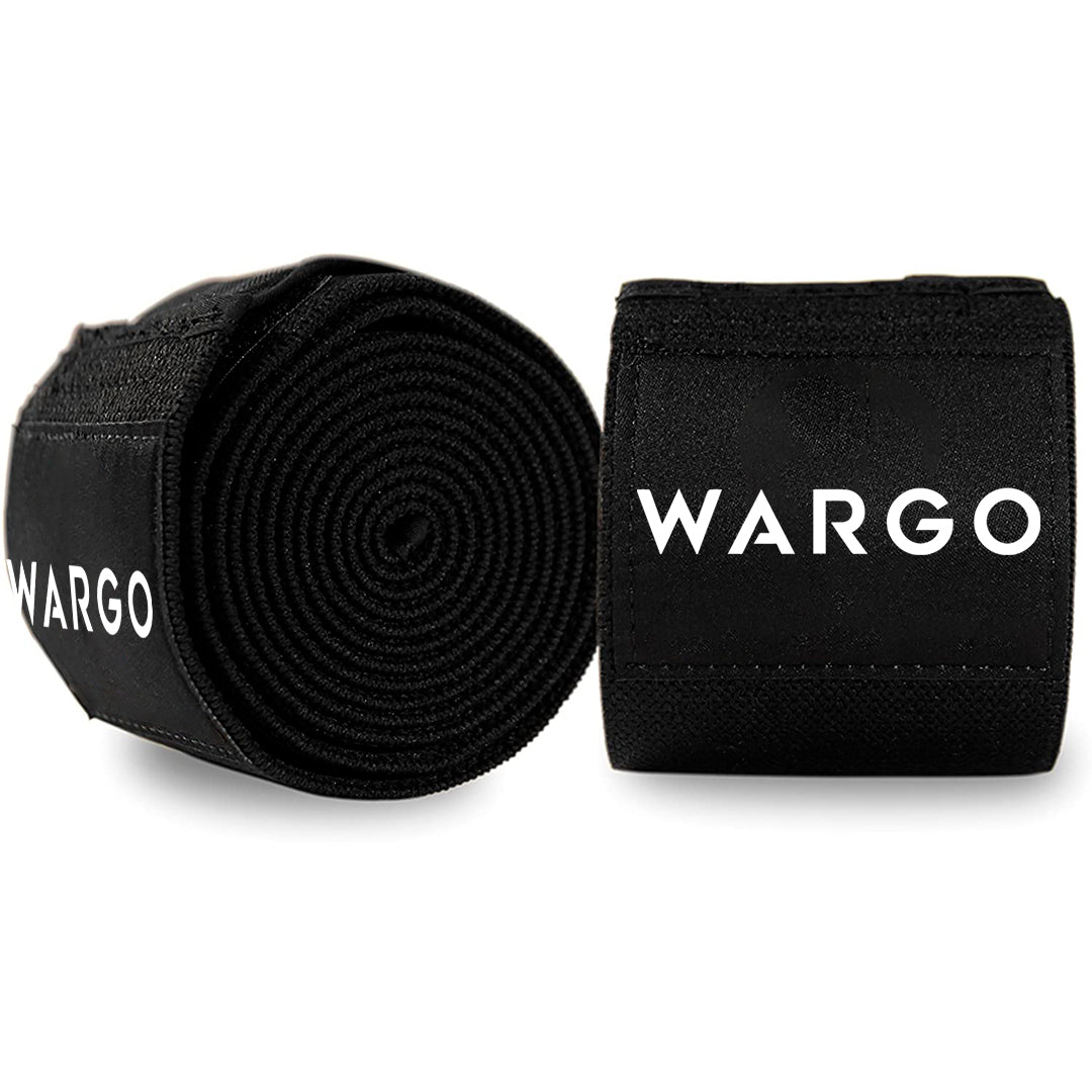 VENDAS RODILLA PARA GYM - BLACK GRAY STRIPE