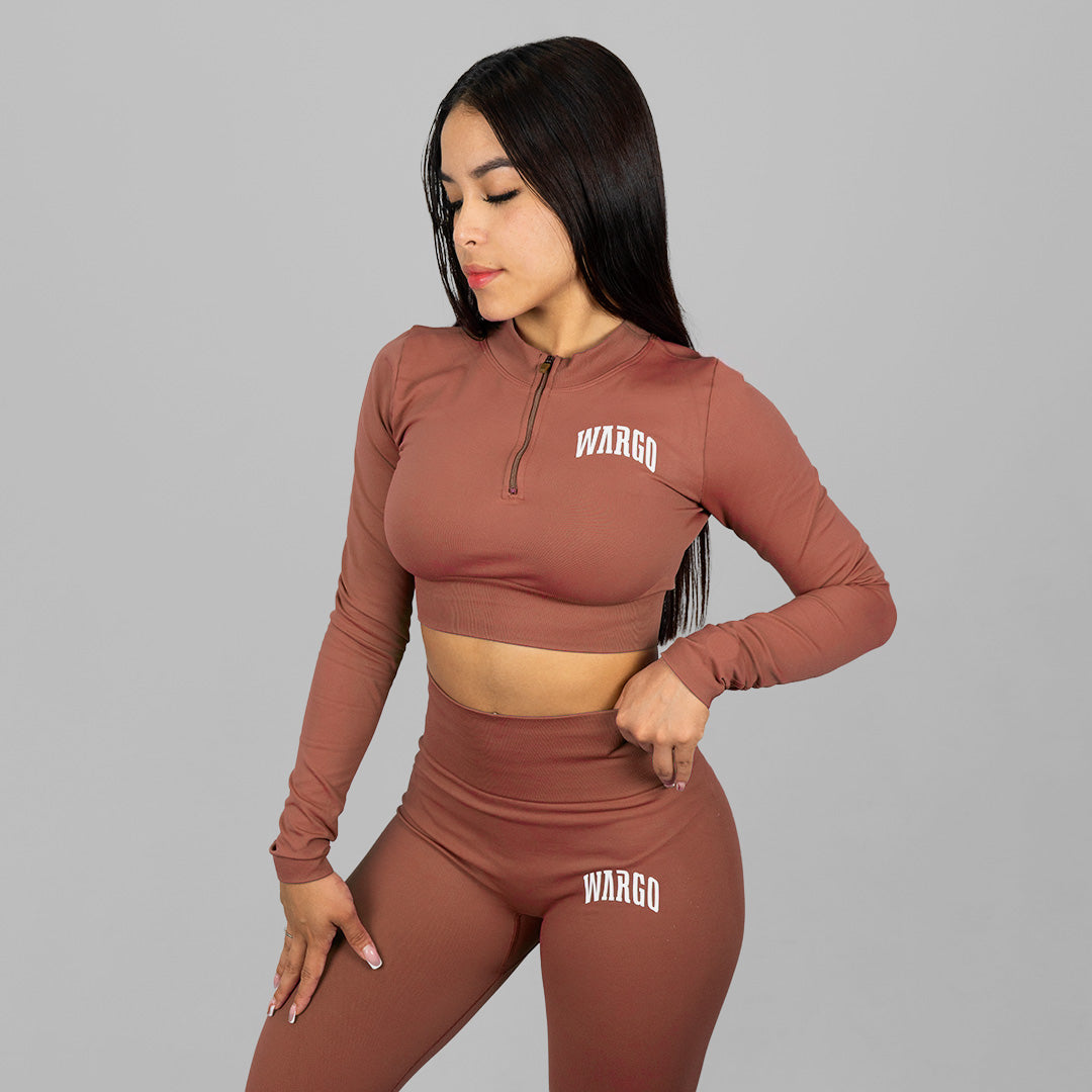 WARGO PERFORMANCE CROP TOP SLEEVE - BROWN