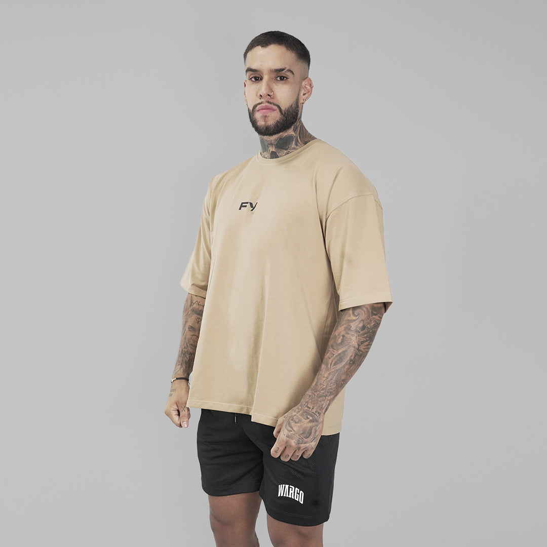 CAMISETA OVERSIZE F*CK YOUR PRs - BEIGE