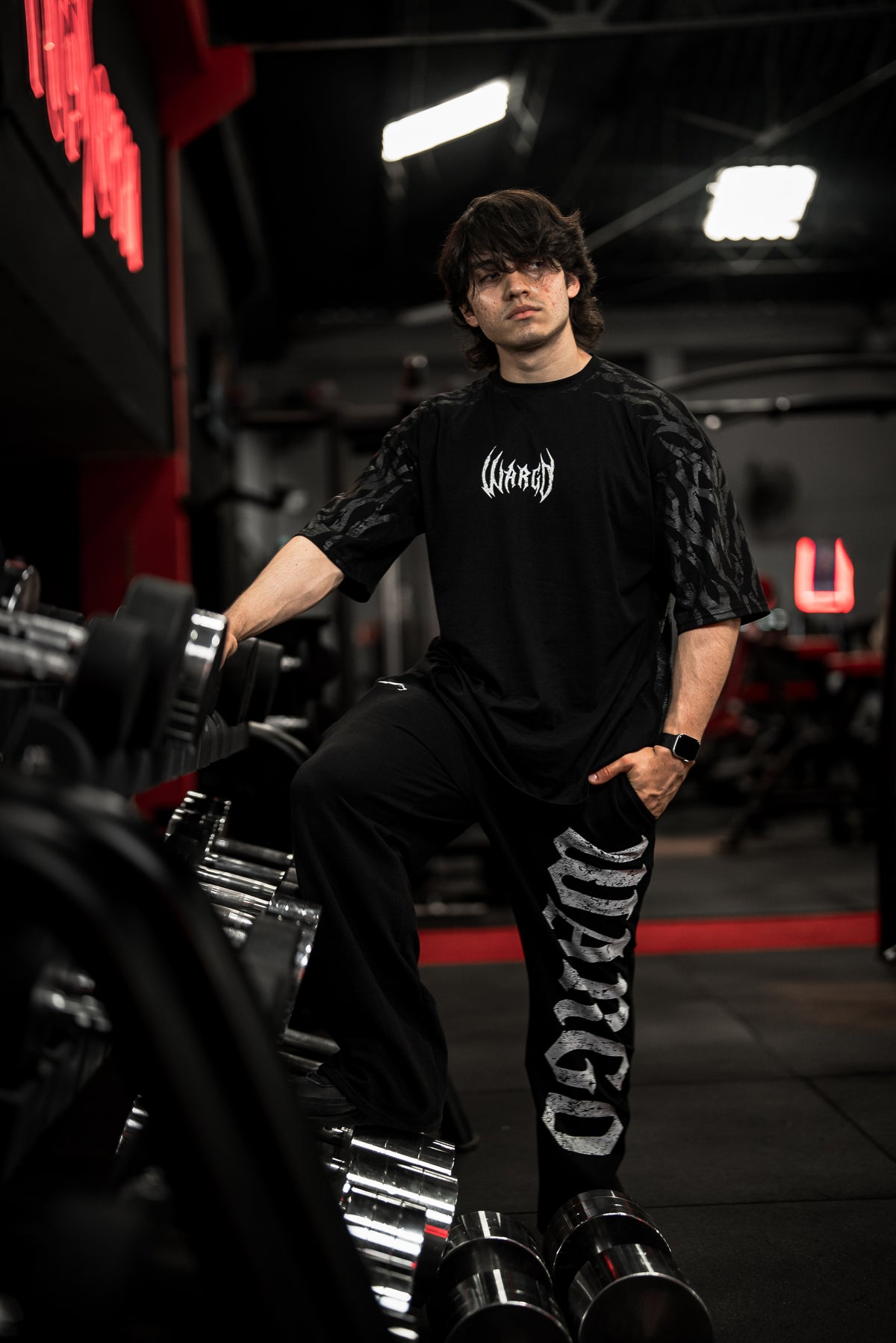 CAMISETA OVERSIZE FLAME ESSENTIALS - NEGRO