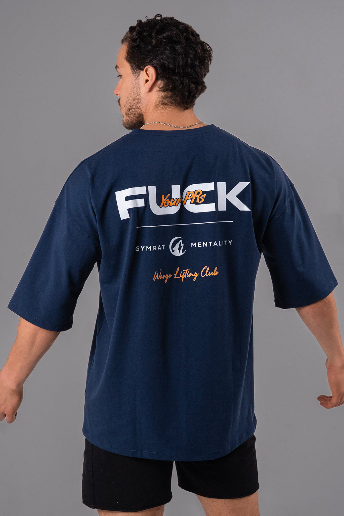 CAMISETA OVERSIZE F*CK YOUR PRs - BLUE NAVY