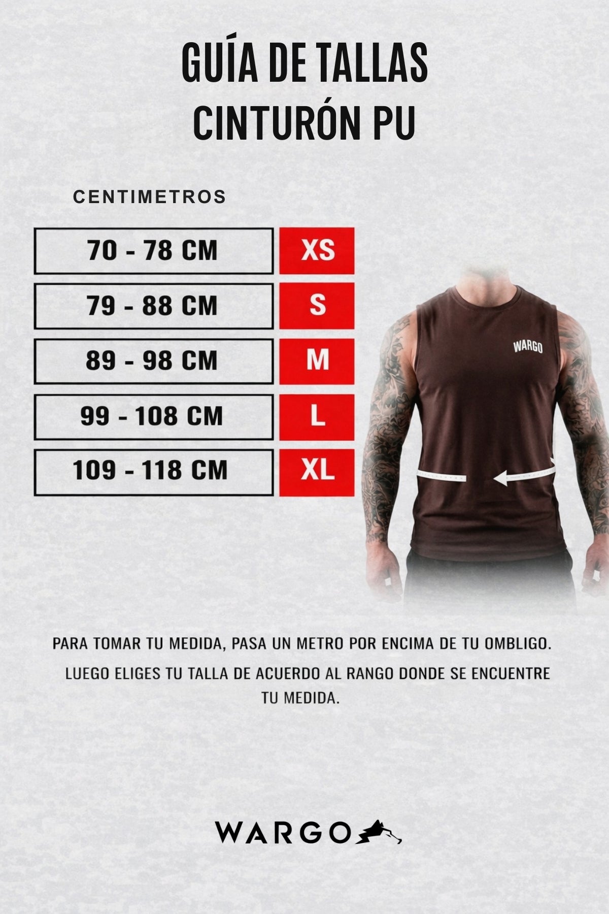 CINTURON CUERO PU SINTÉTICO GYM - NEGRO