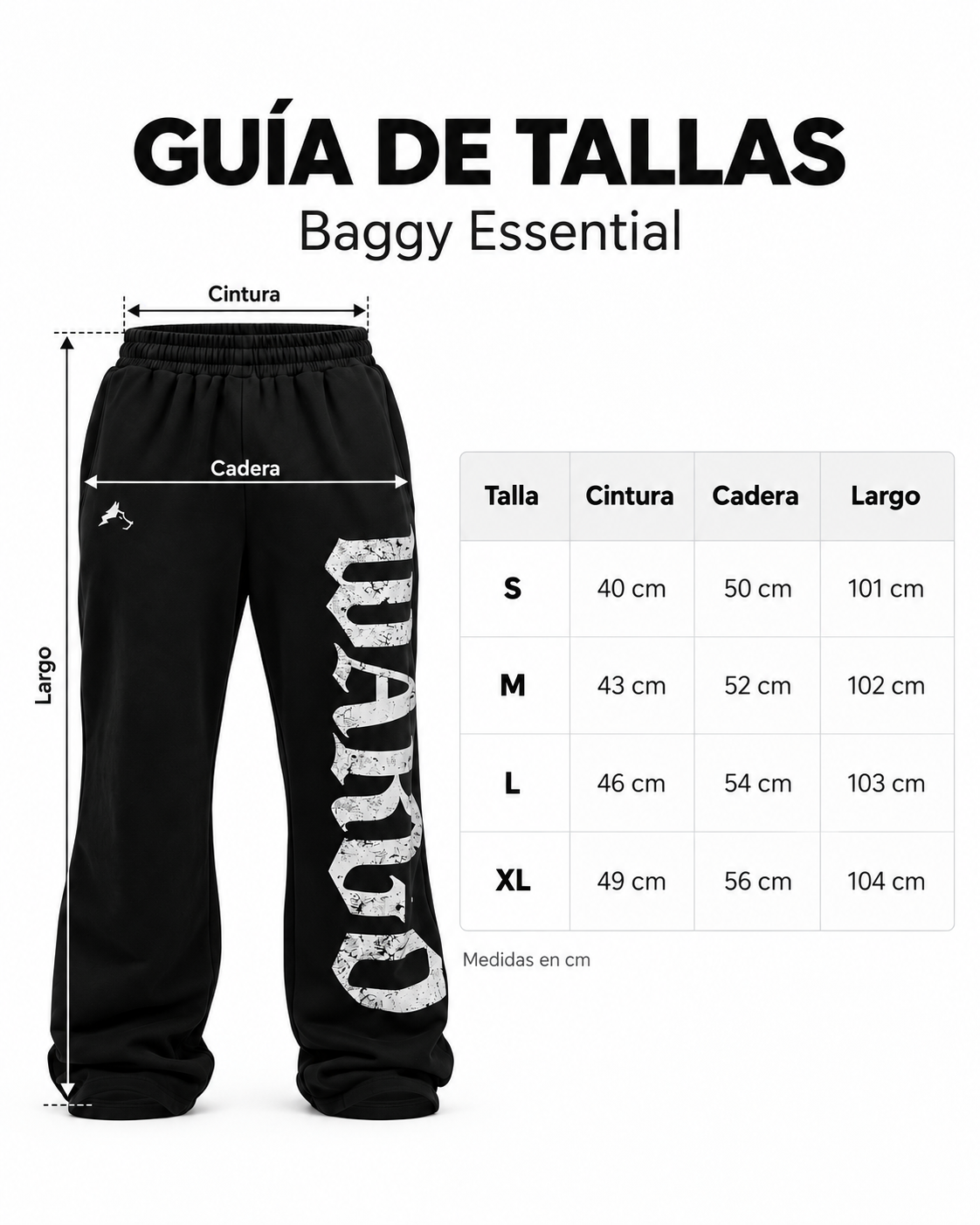 BAGGY ESSENTIALS  - NEGRO
