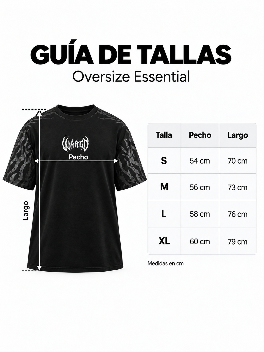 CAMISETA OVERSIZE FLAME ESSENTIALS - NEGRO