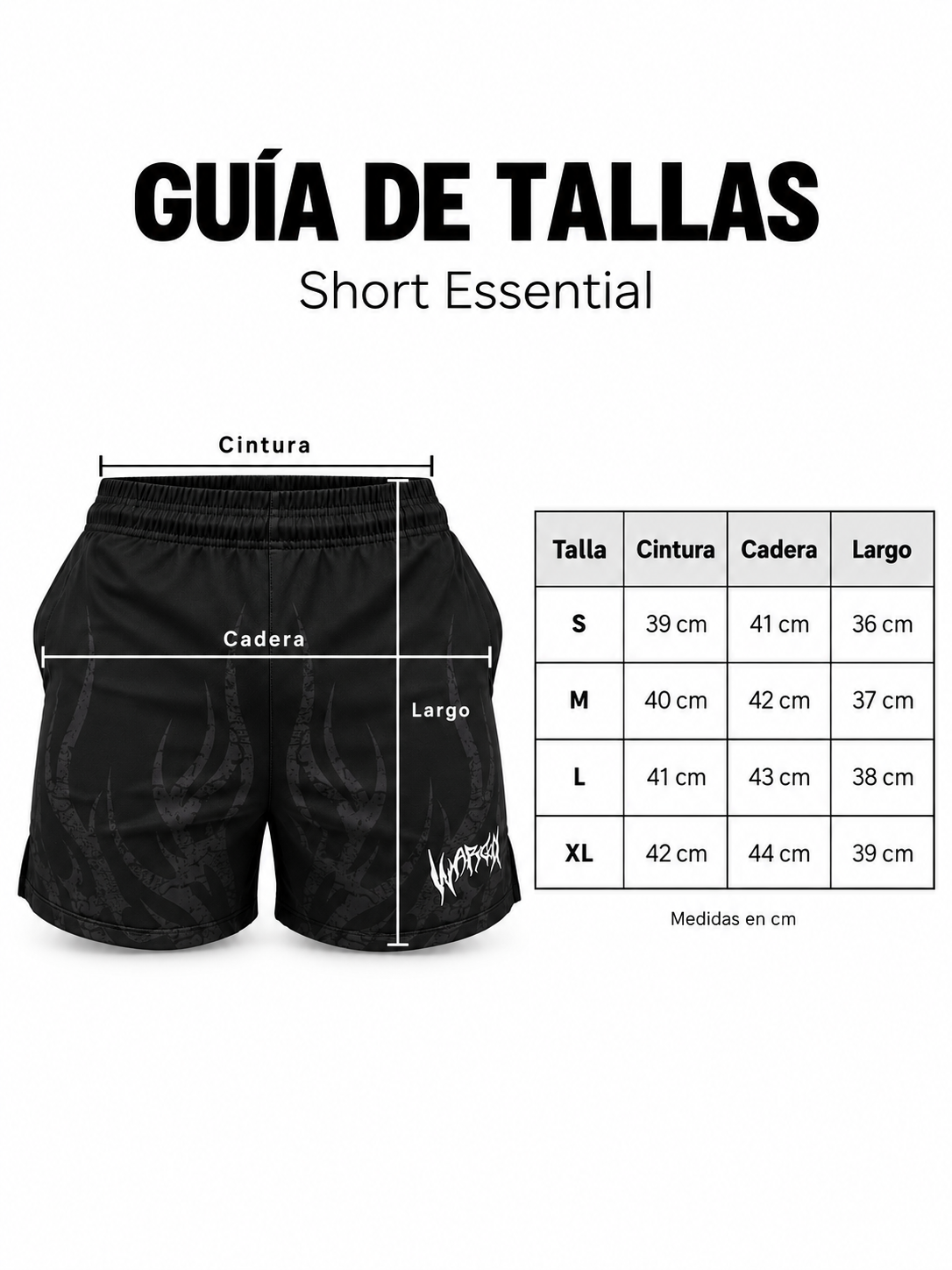 SHORT FLAME ESSENTIALS - NEGRO