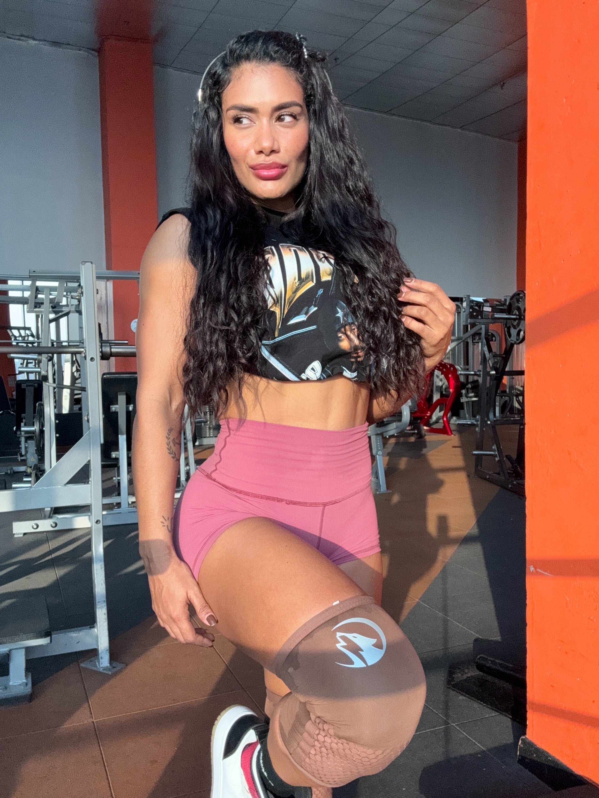 RODILLERAS 7 MM GYM PIXEL - CAFÉ