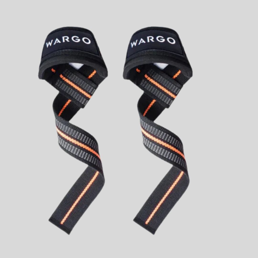 STRAPS PARA GYM - BLACK ORANGE STRIPE