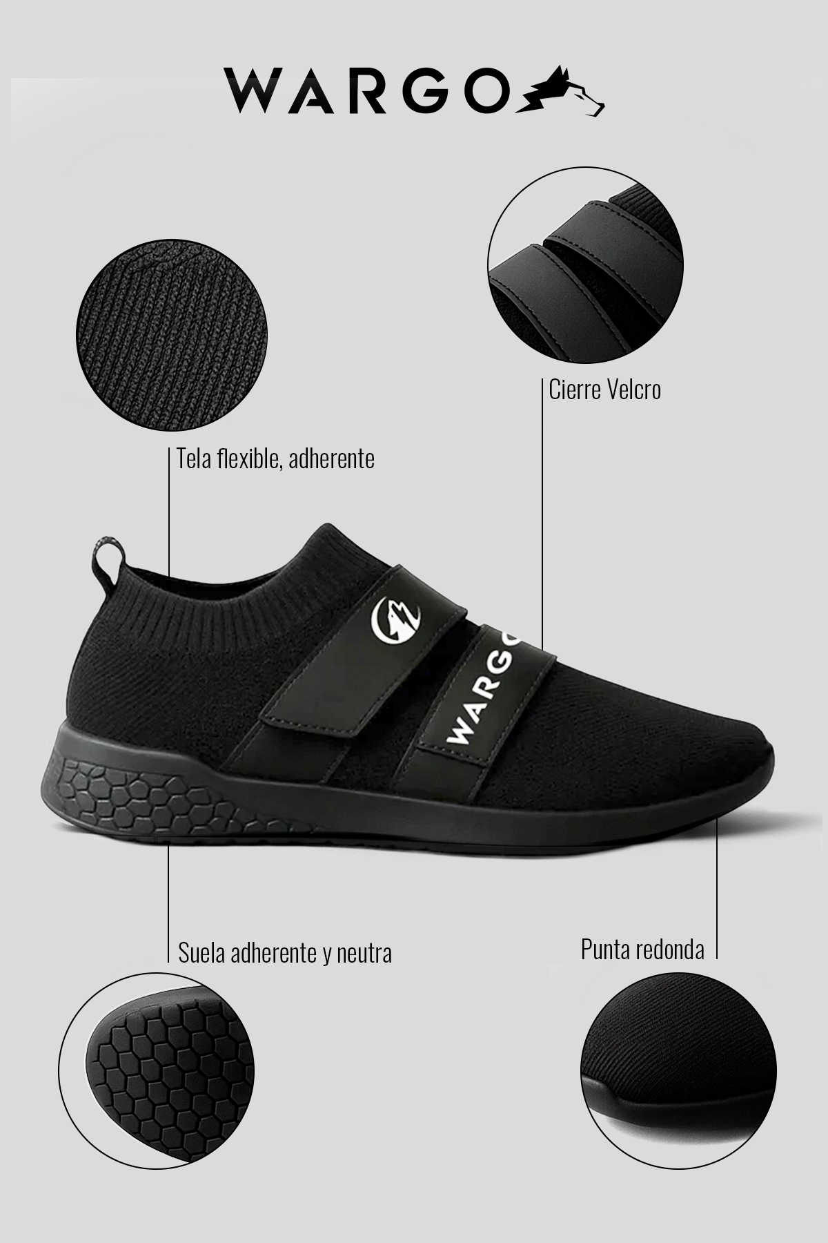 CALZADO PARA GYM SLIPPERS - NEGRO