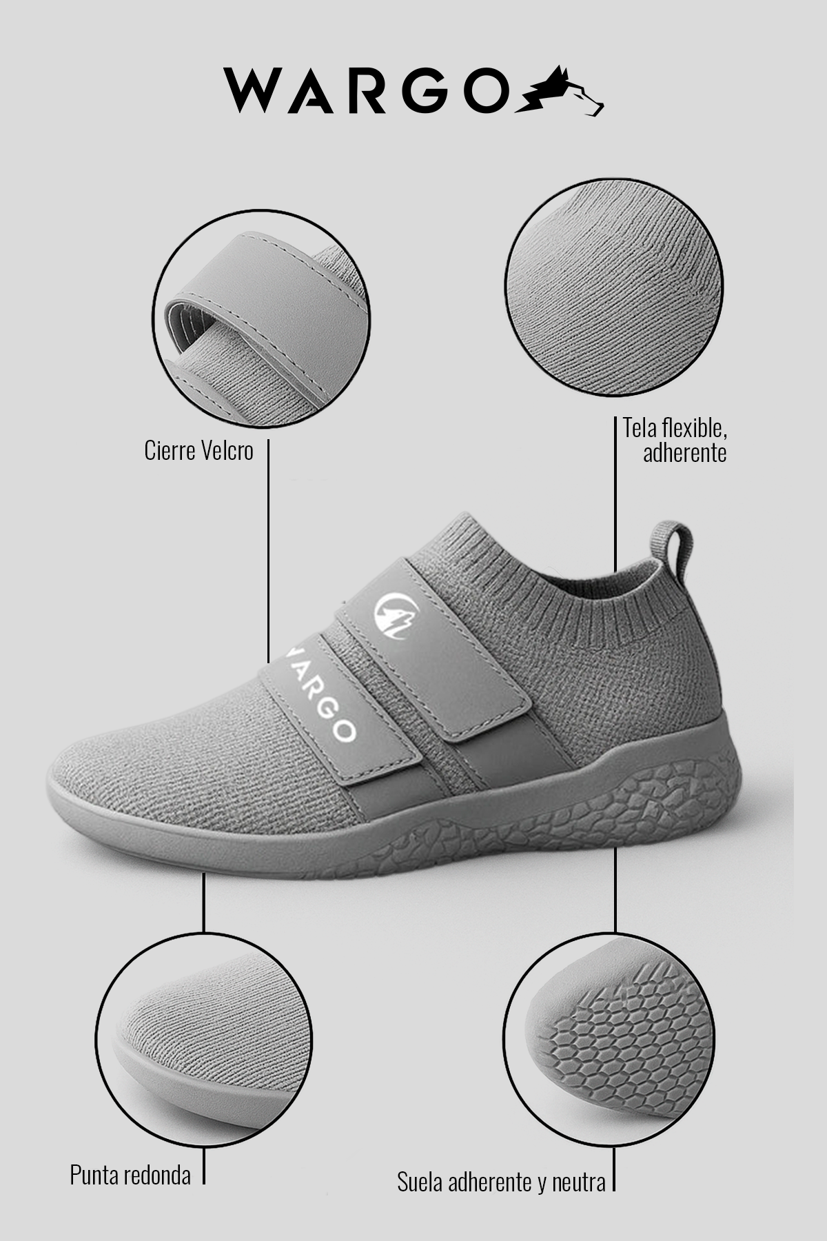 CALZADO PARA GYM SLIPPERS - GRIS