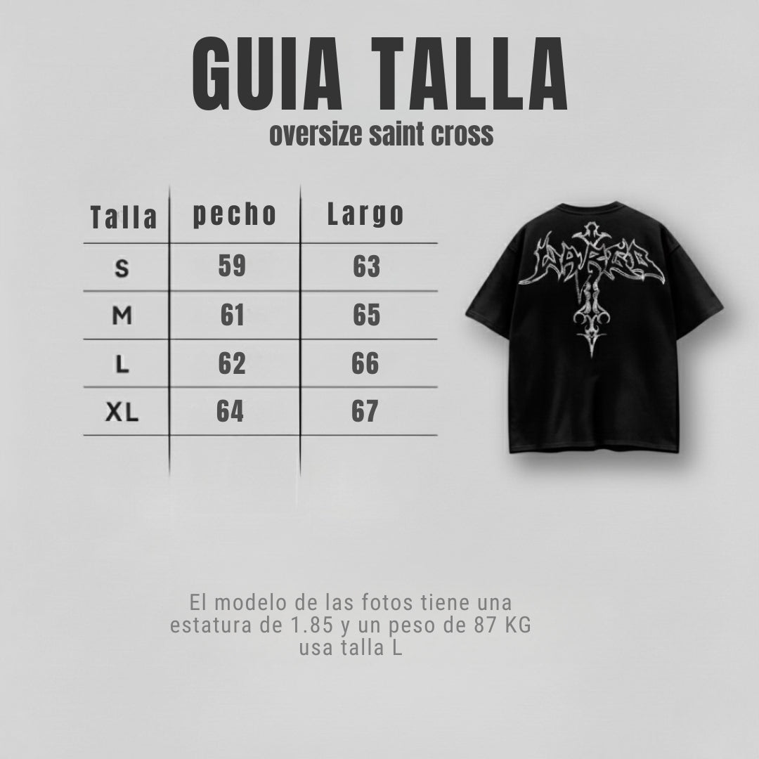 CAMISETA OVERSIZE SAINT CROSS - NEGRO