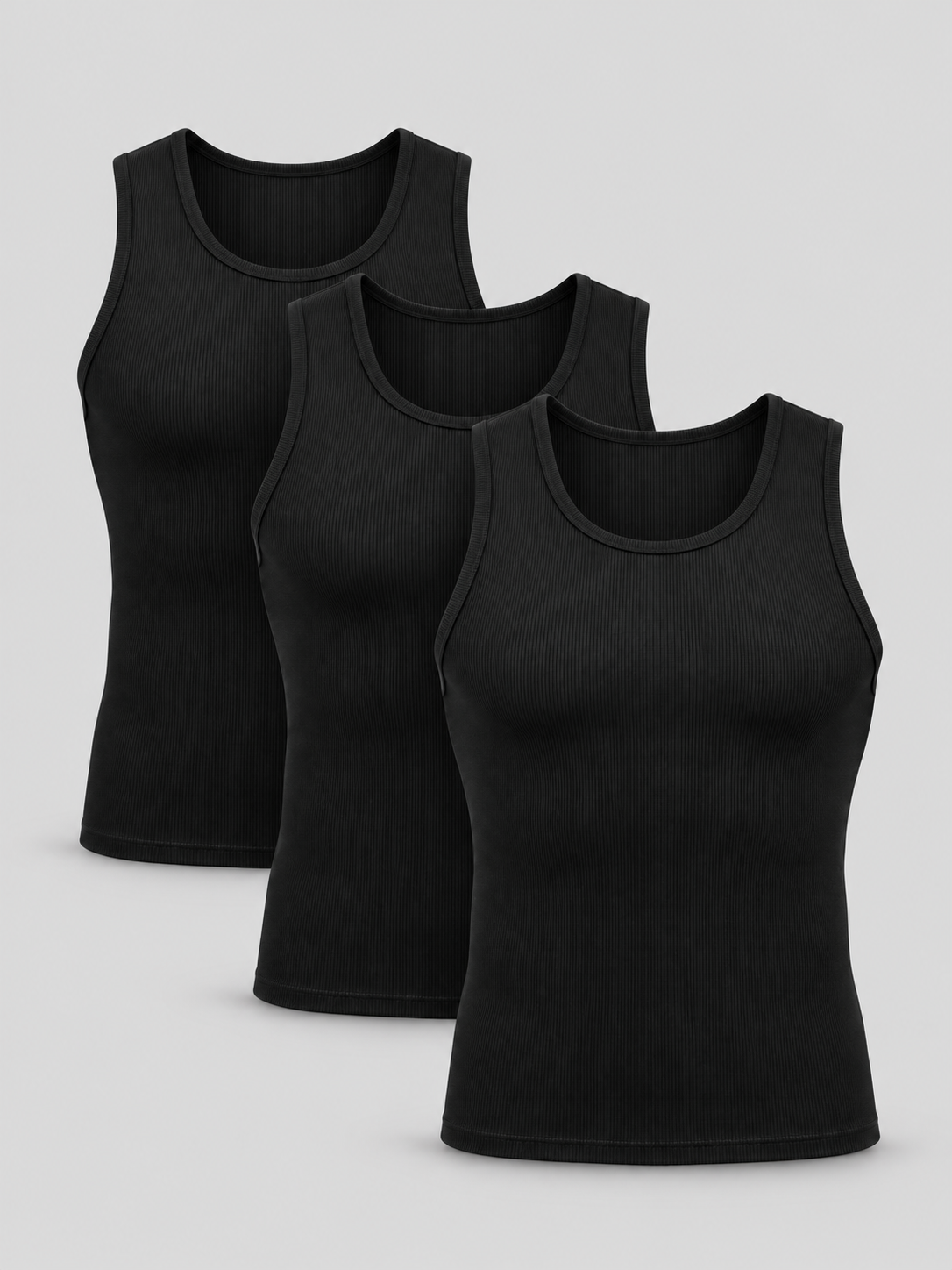PAQUETE X3 RIB TANK ESSENTIALS - NEGRO
