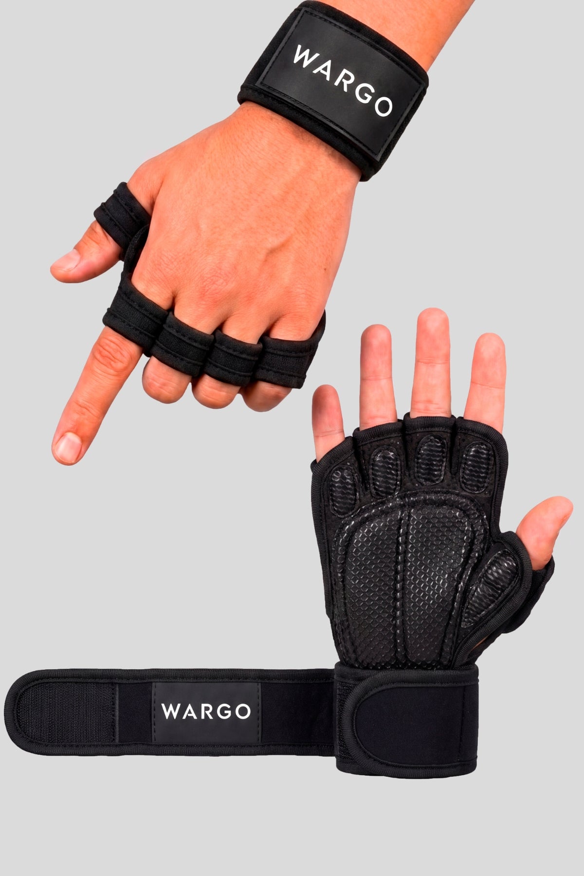 GUANTES PRO DESCUBIERTOS GYM - NEGRO