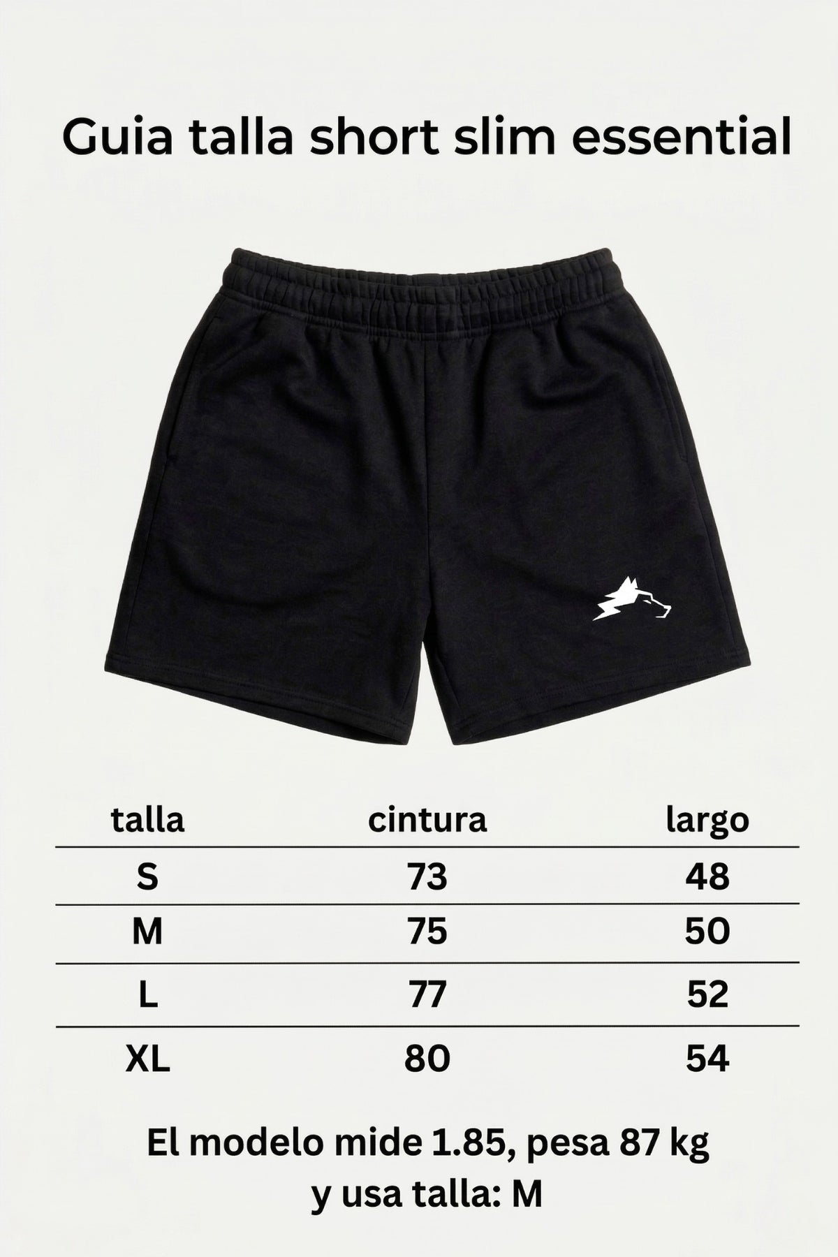 SHORT SLIM ESSENTIAL - NEGRO