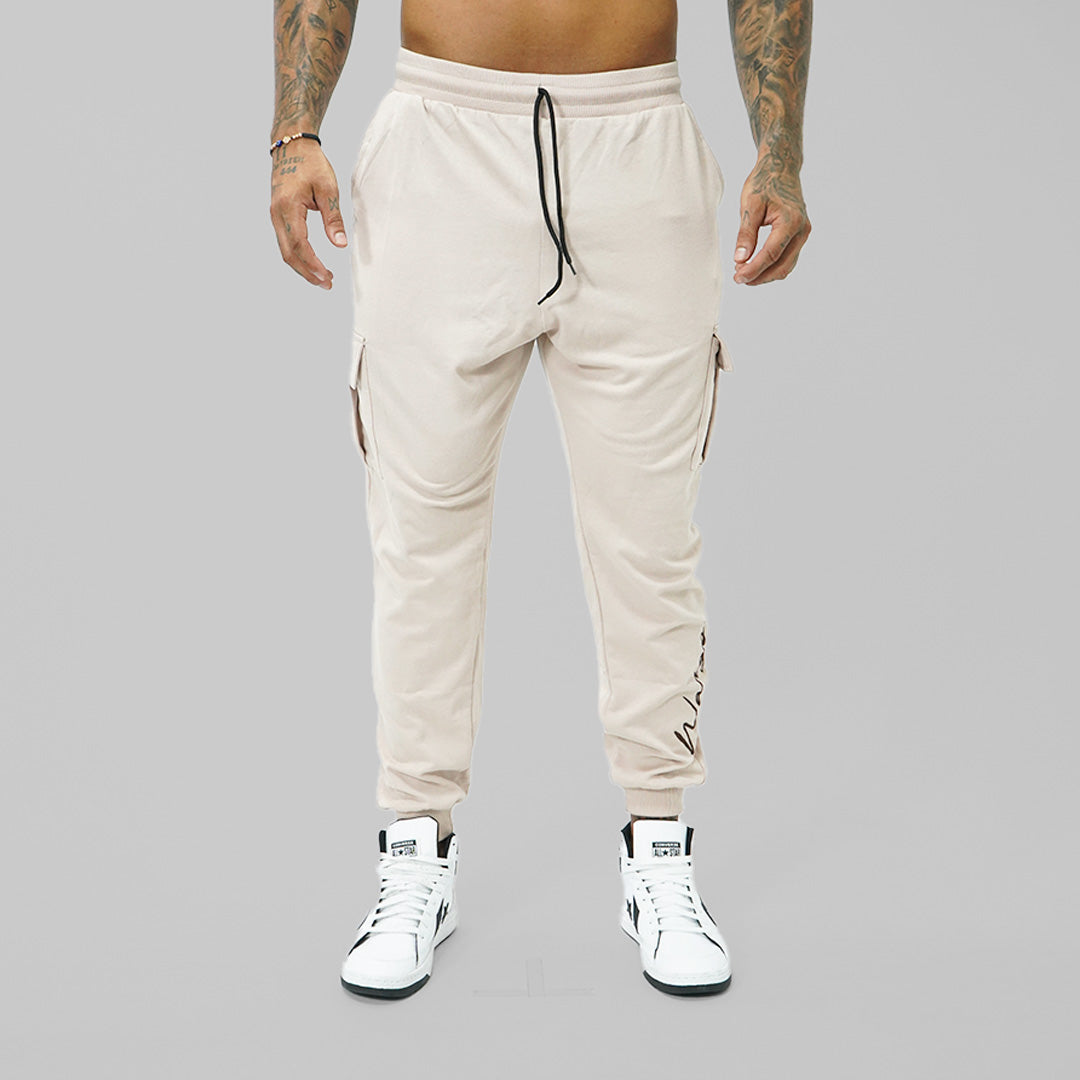 PANTALONES JOGGER SIGNATURE - CREMA