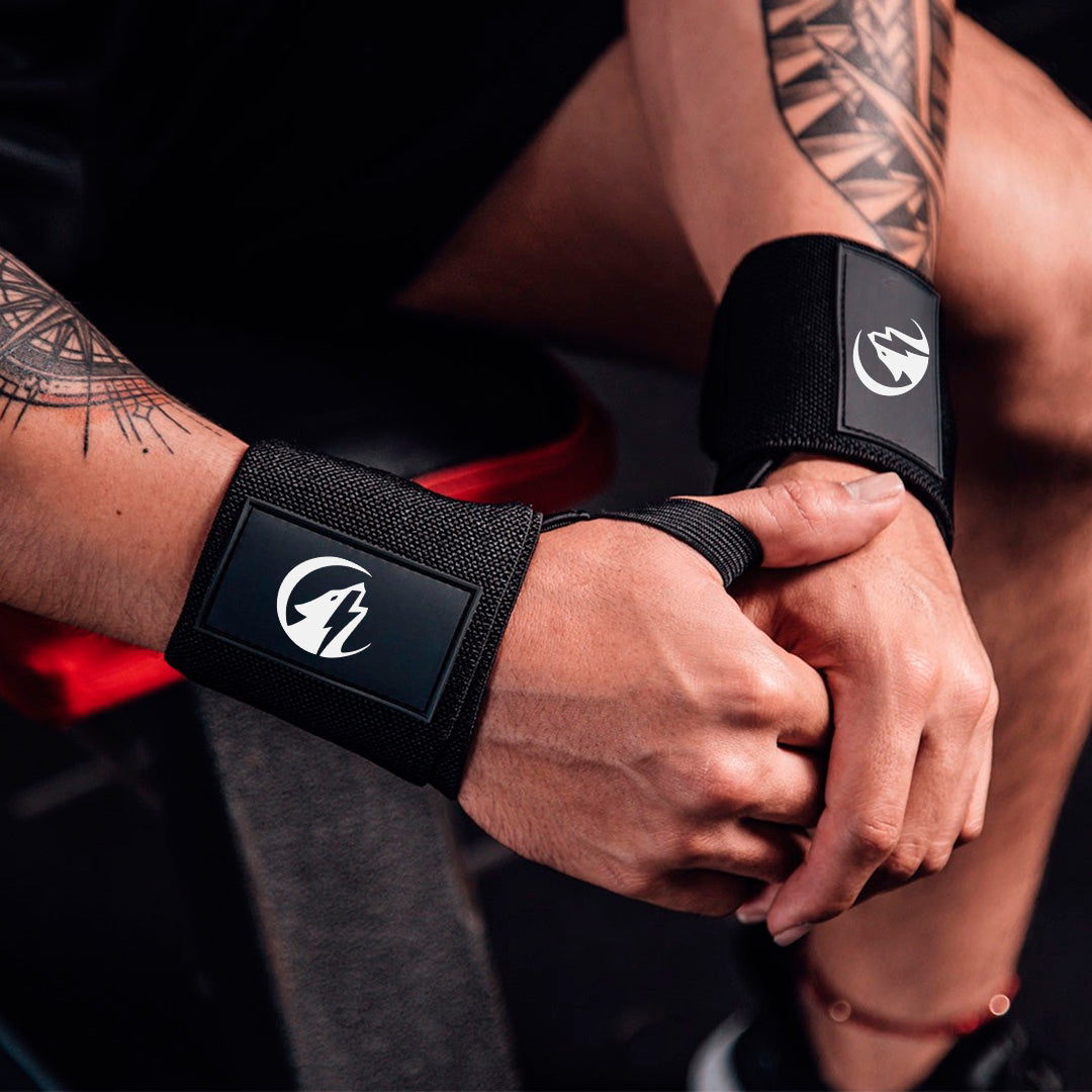 MUÑEQUERAS PARA GYM - BLACK GREEN ARMY STRIPE