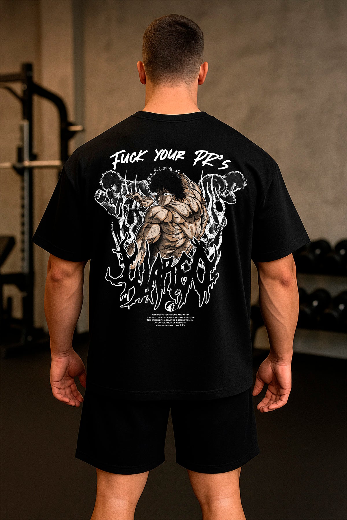 CAMISETA OVERSIZE BAKI - NEGRO