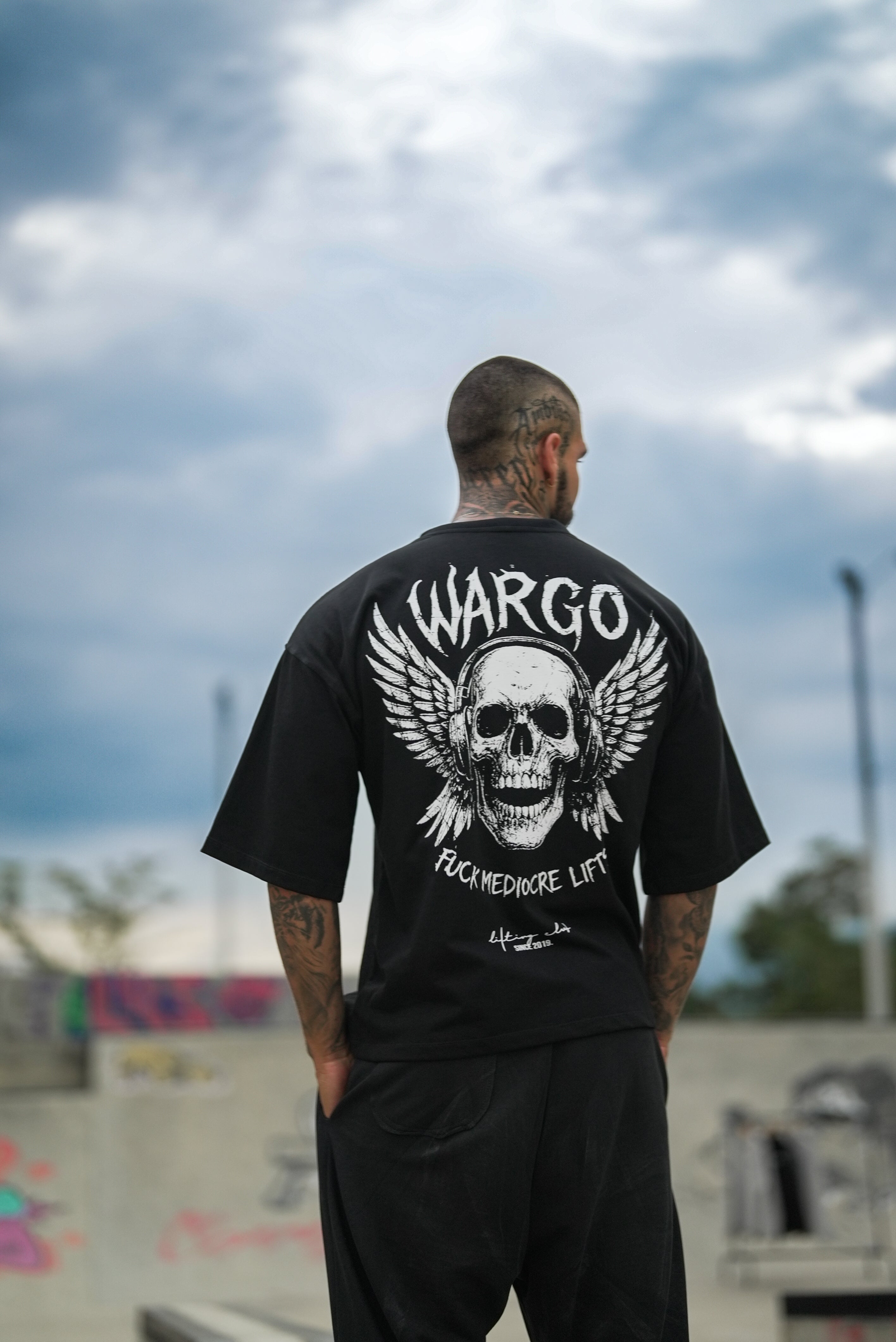 CAMISETA OVERSIZE CALAVERA 12/25 - NEGRO