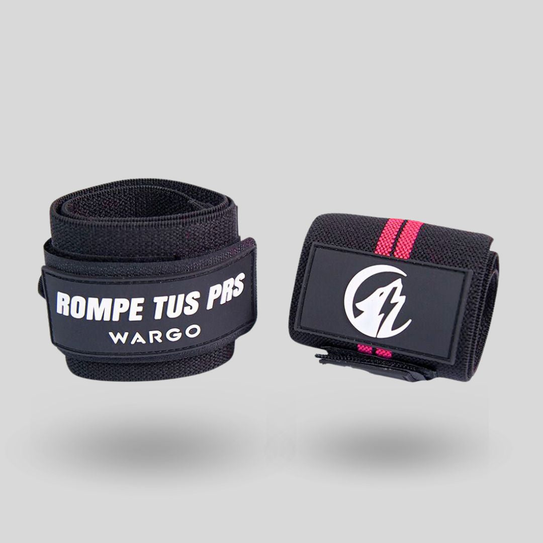 MUÑEQUERAS PARA GYM - BLACK FUCSIA STRIPE