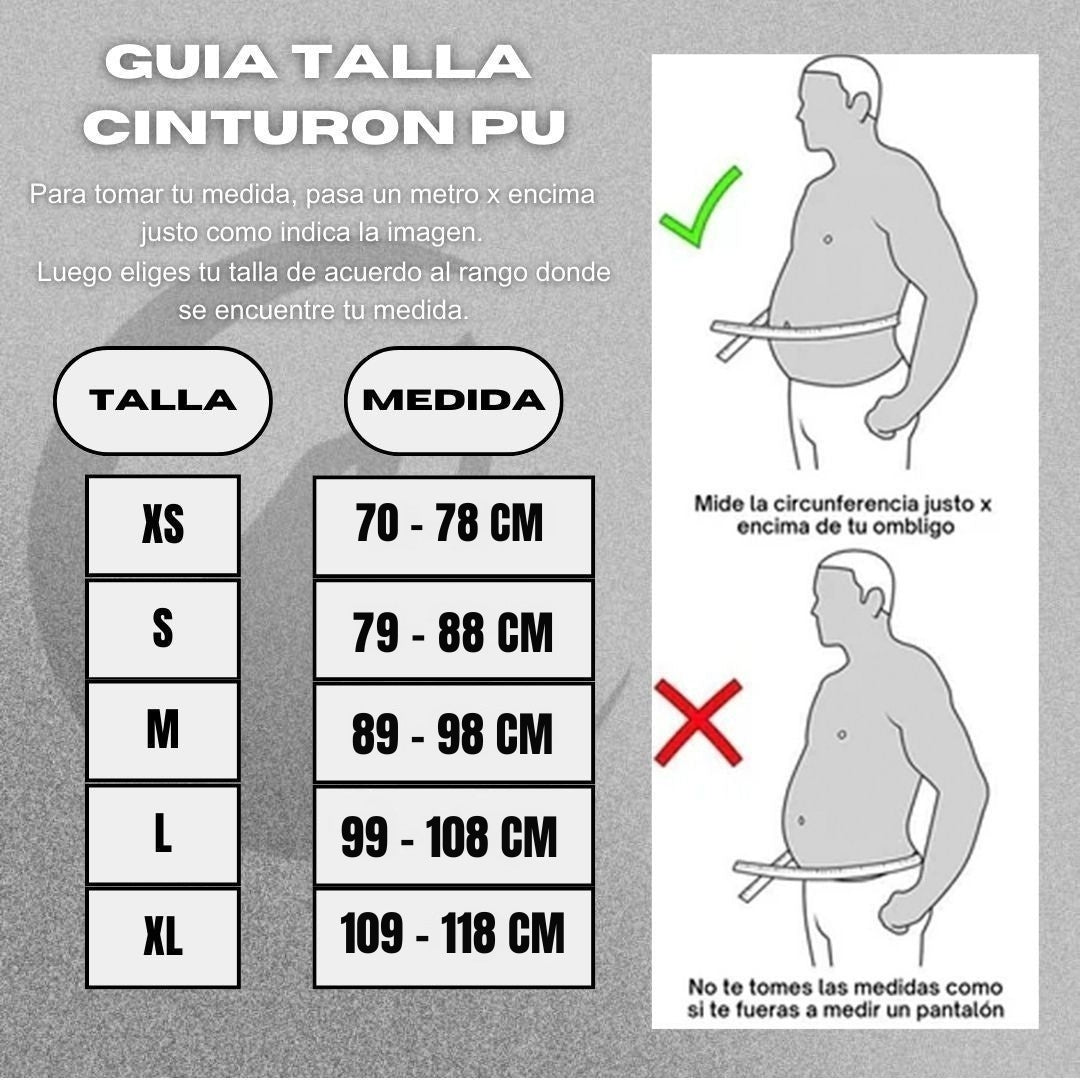 CINTURON CUERO PU SINTÉTICO GYM - NEGRO