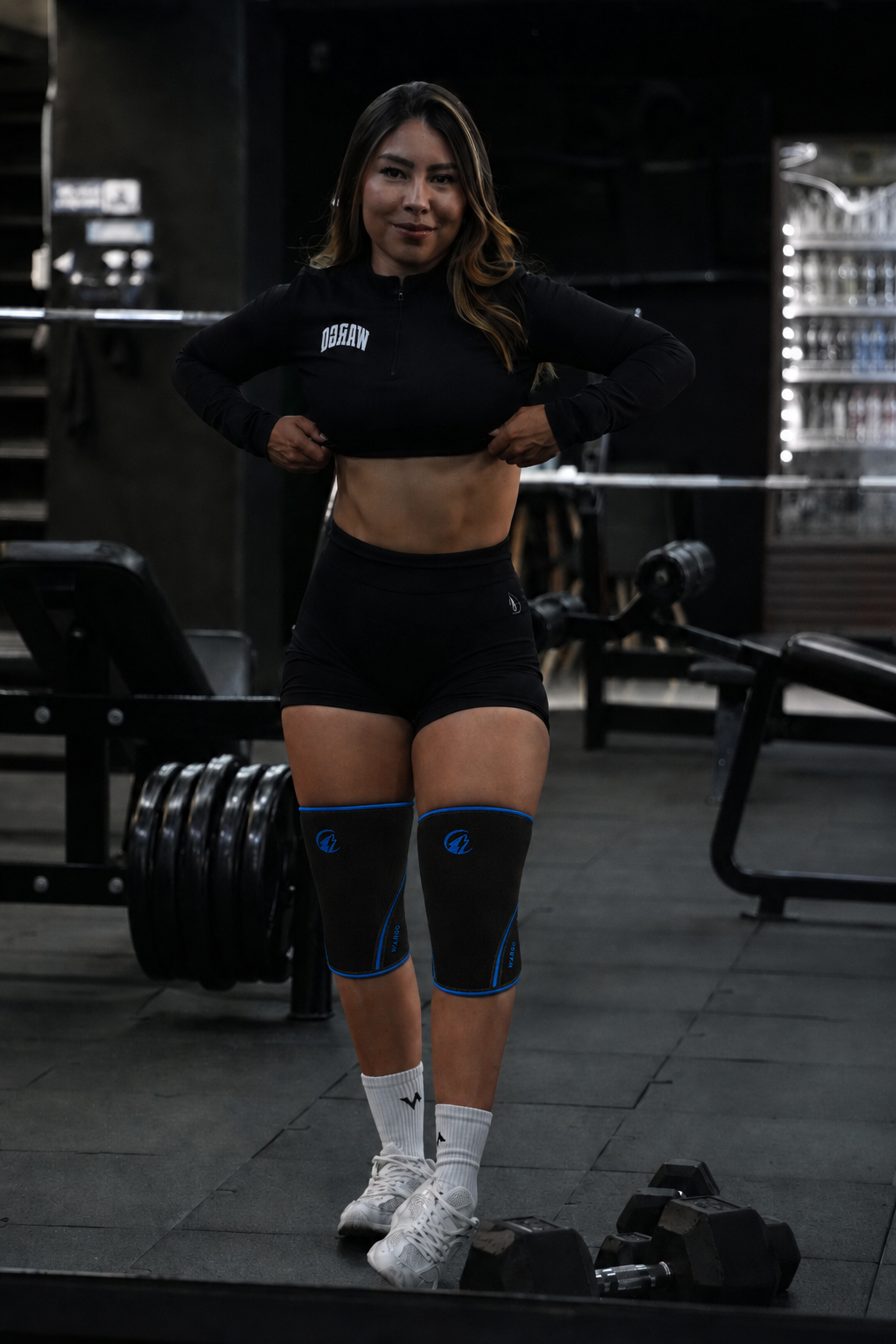 RODILLERAS 7 MM GYM - NEGRO/AZUL