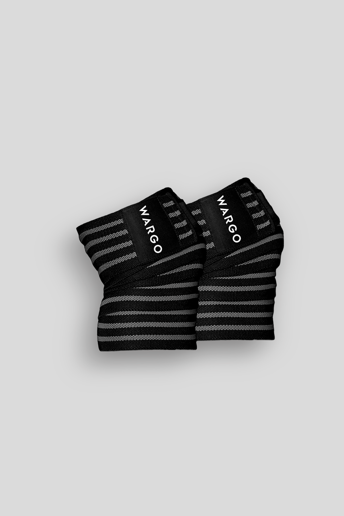 VENDAS RODILLA PARA GYM - BLACK GRAY STRIPE
