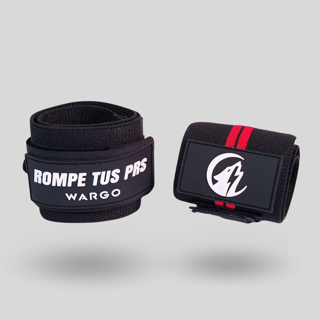 MUÑEQUERAS PARA GYM - BLACK RED STRIPE