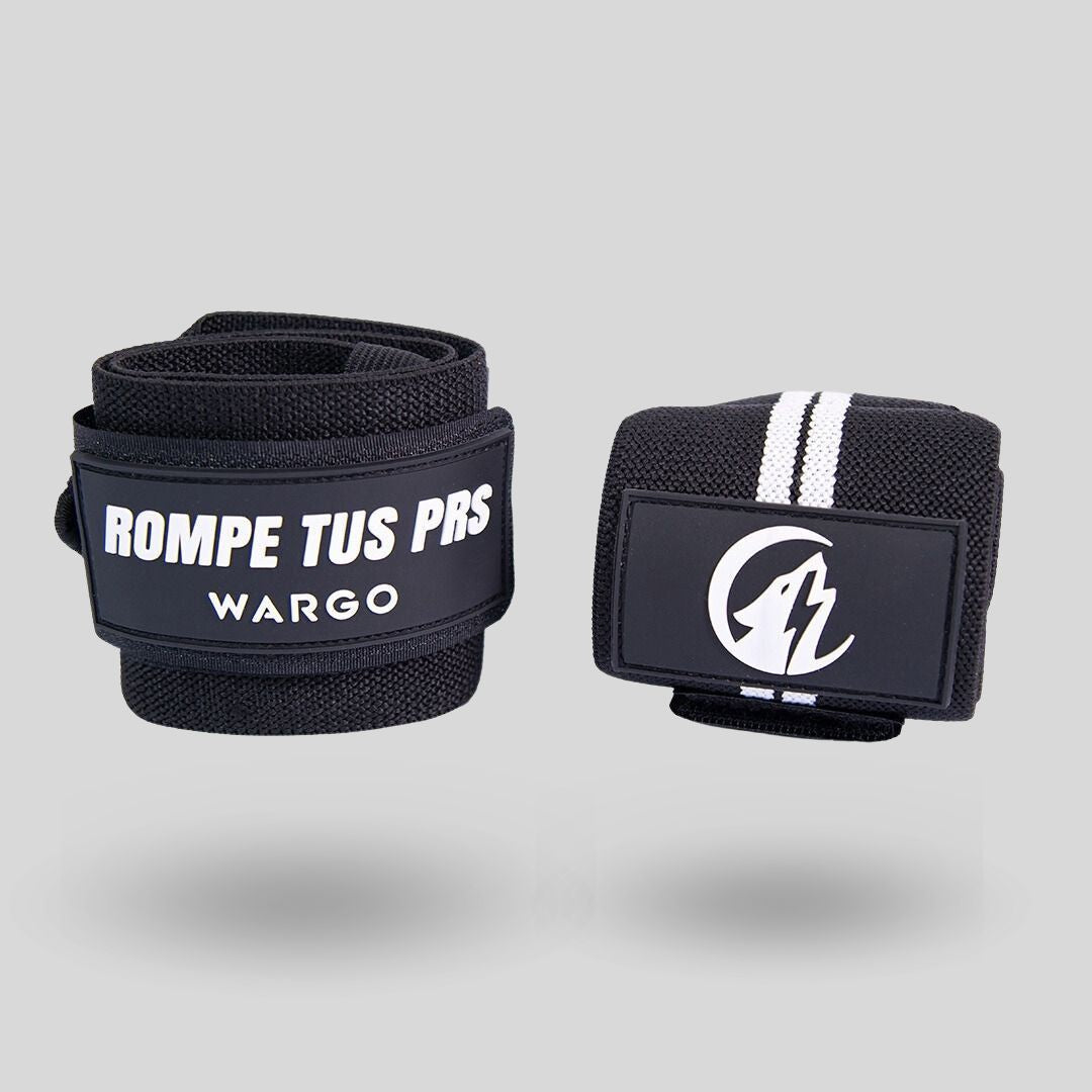 MUÑEQUERAS PARA GYM - BLACK WHITE STRIPE