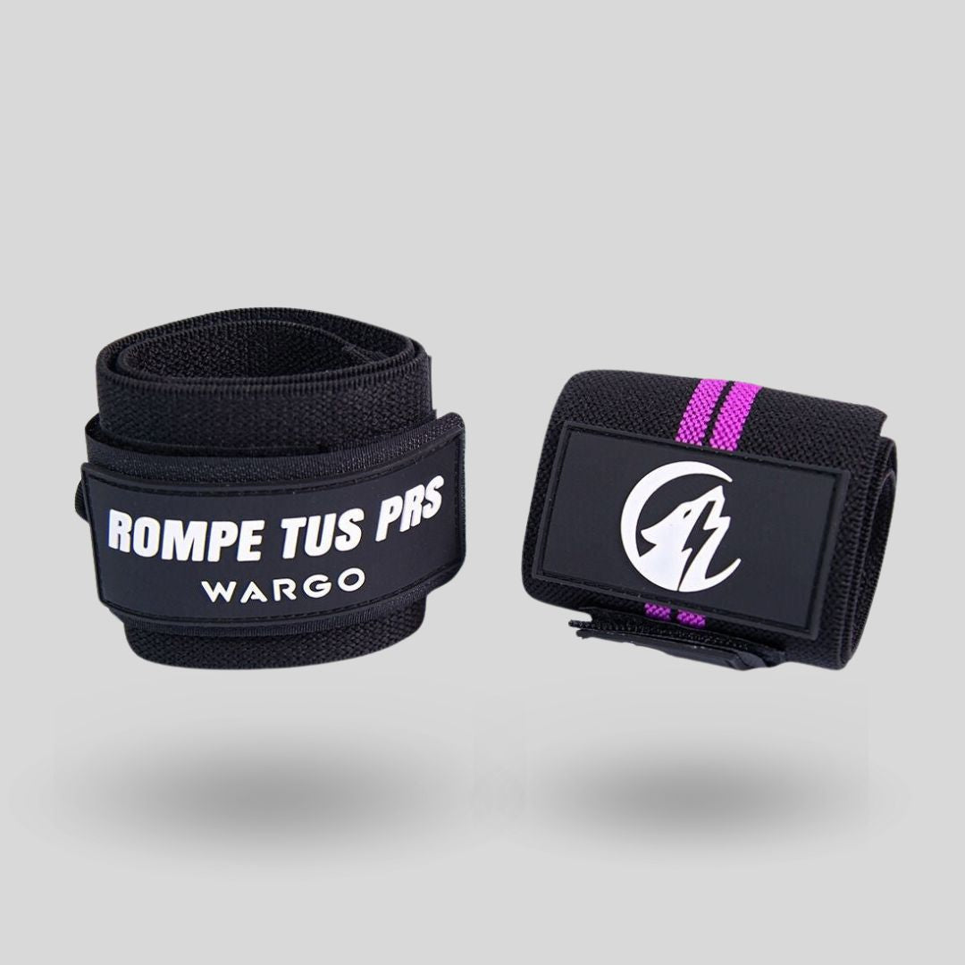 MUÑEQUERAS PARA GYM - BLACK PURPLE STRIPE